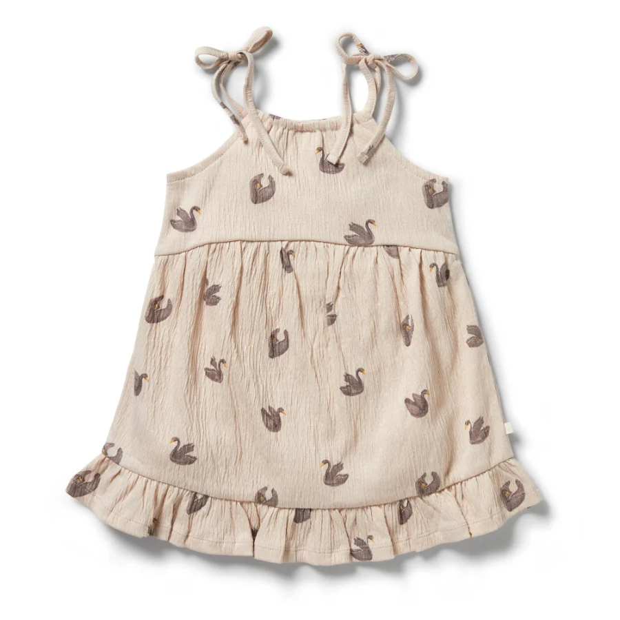 Crinkle Ruffle Dress - Little Swan