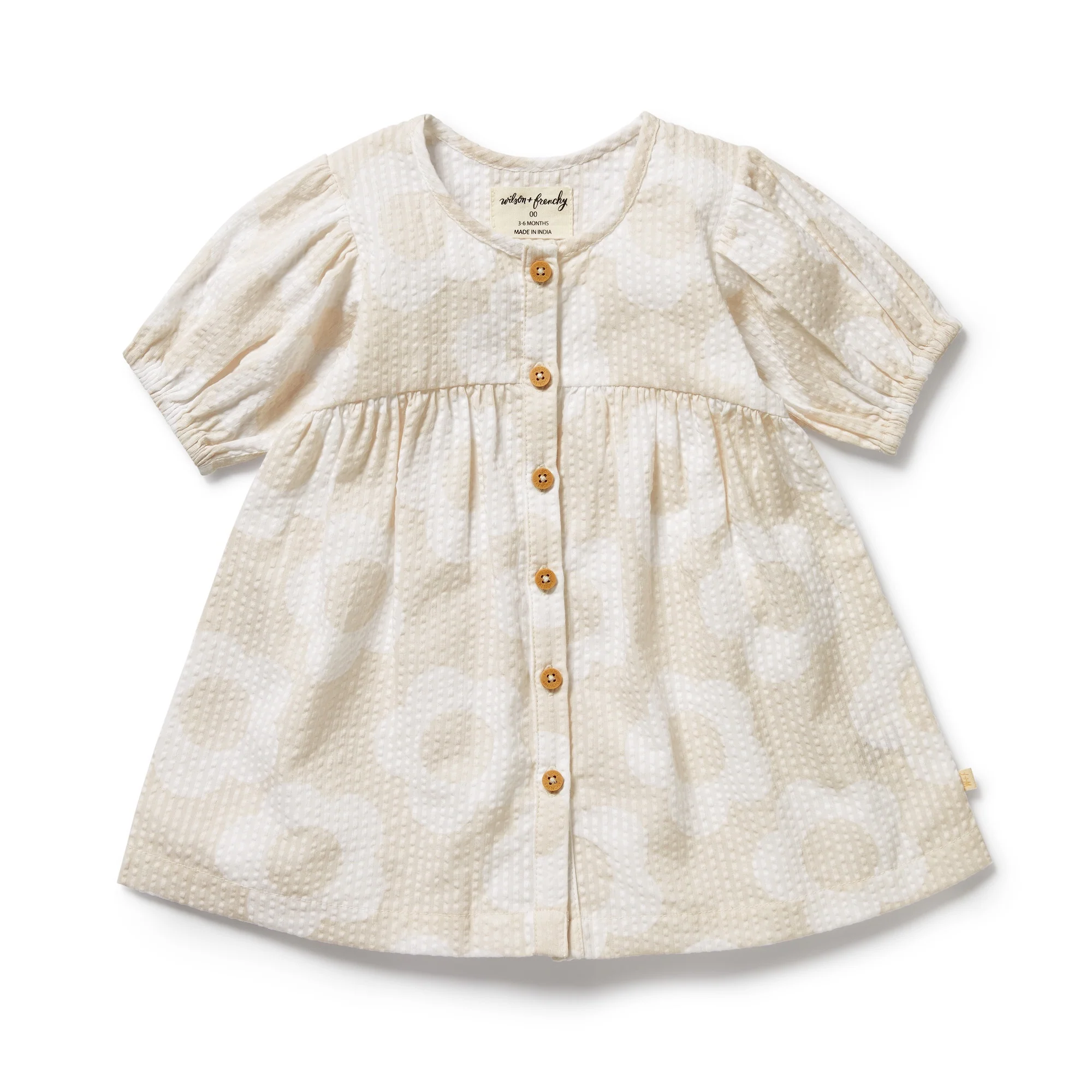 Organic Button Dress - Daisy Bloom