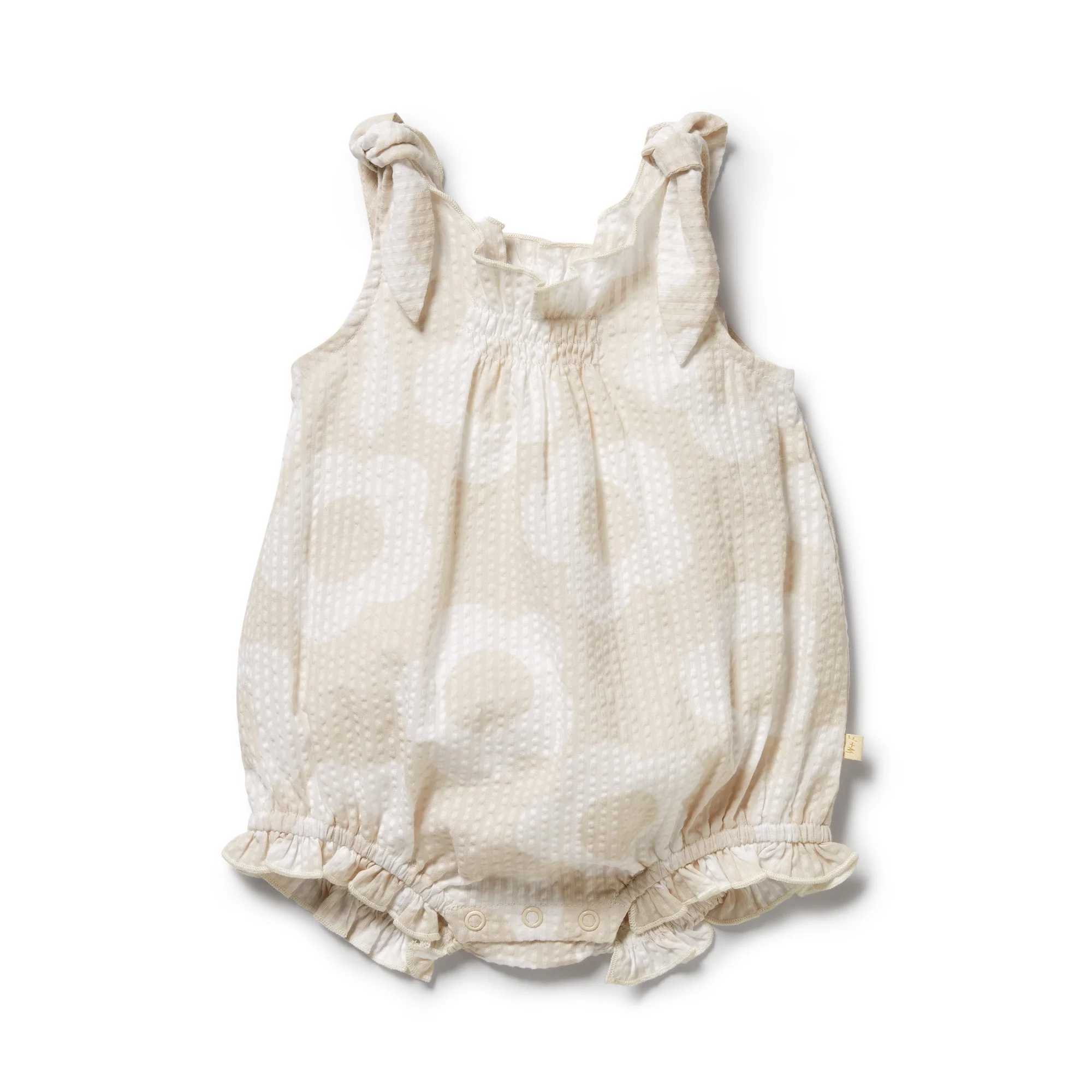 Organic Tie Playsuit - Daisy Bloom