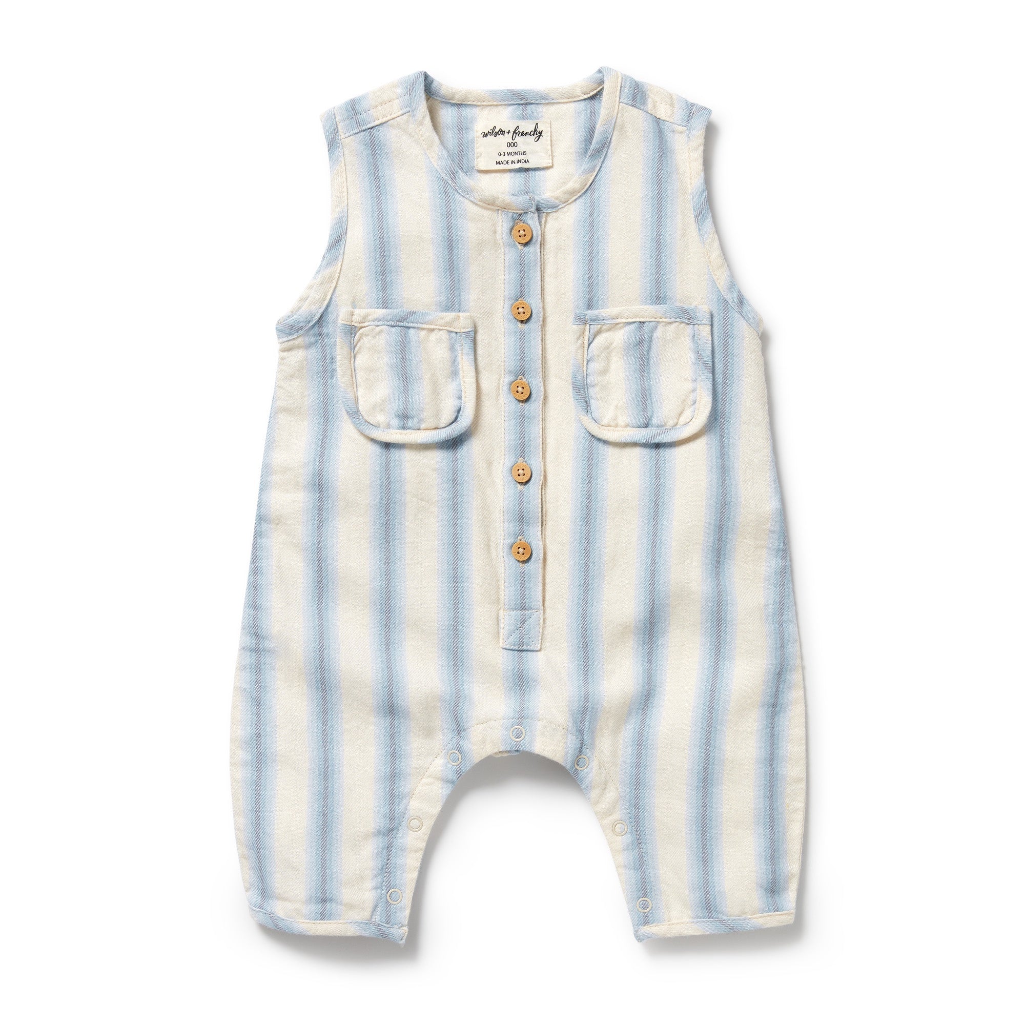 Organic Growsuit - Deep Blue Stripe