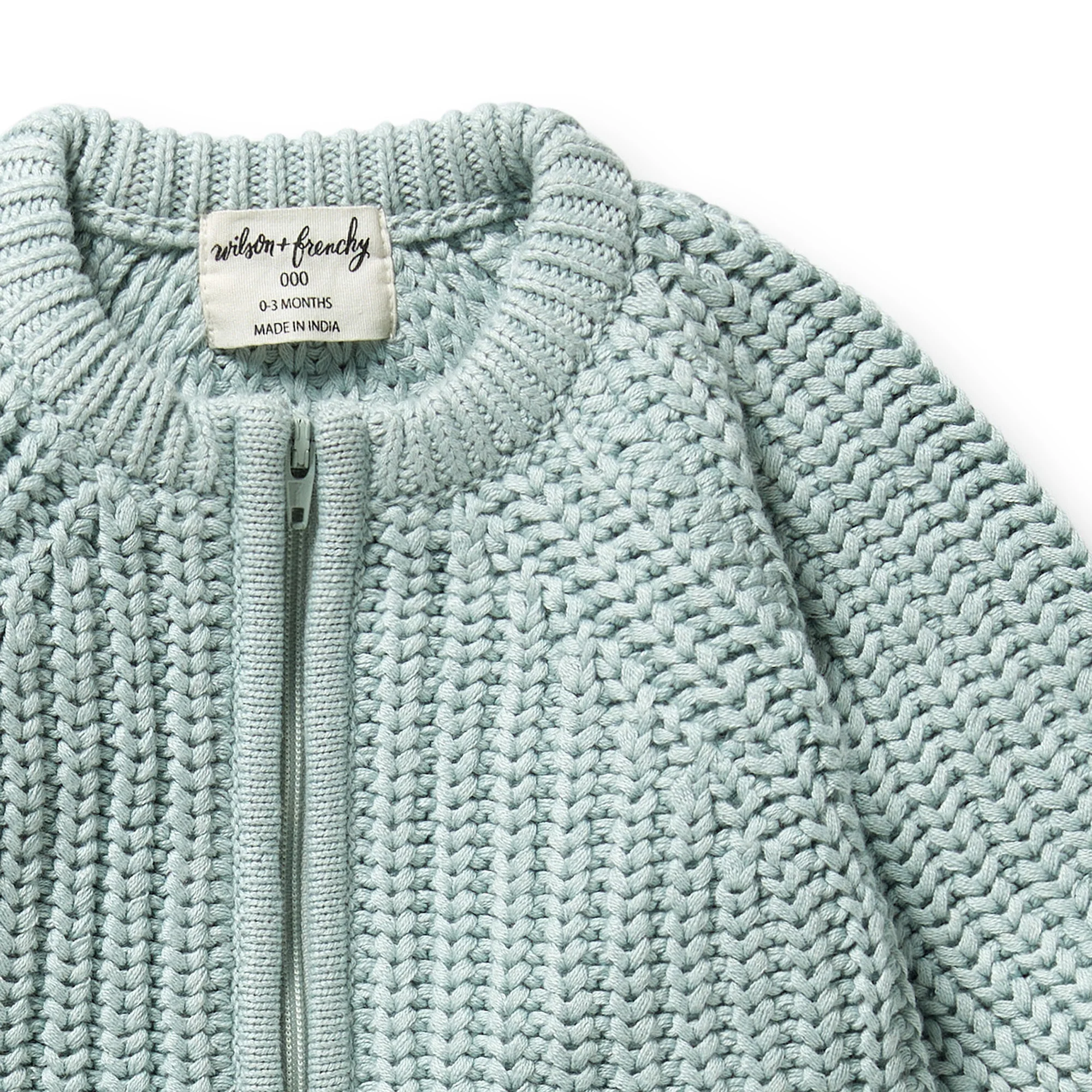 Wilson & Frenchy - Duck Egg Organic Knitted Growsuit - Image 2