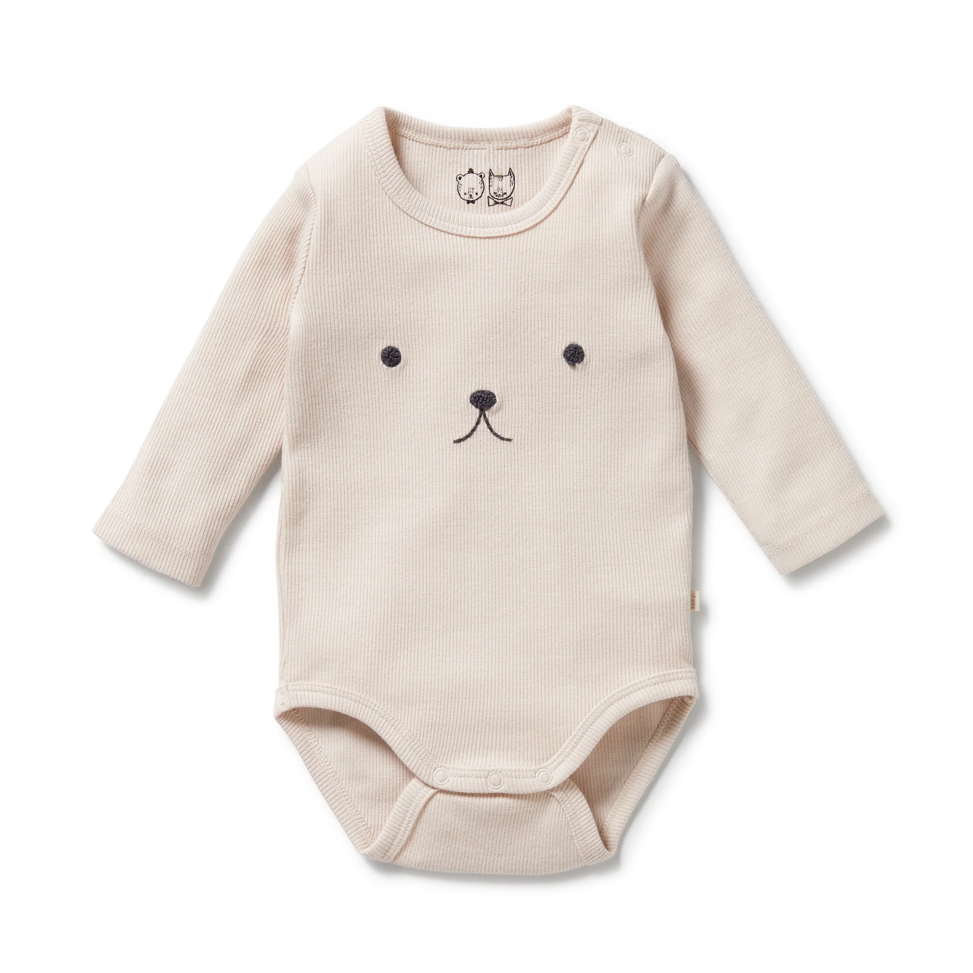 Wilson & Frenchy - Dusty Rose Organic Rib Long Sleeved Bodysuit