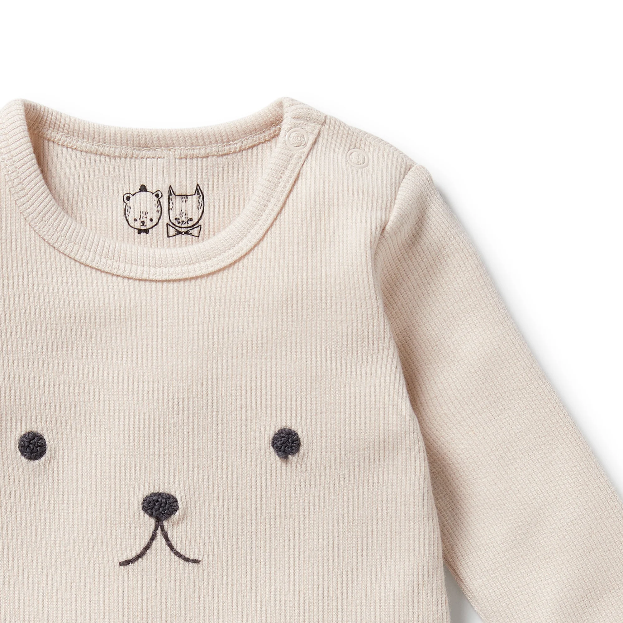 Wilson & Frenchy - Dusty Rose Organic Rib Long Sleeved Bodysuit - Image 2