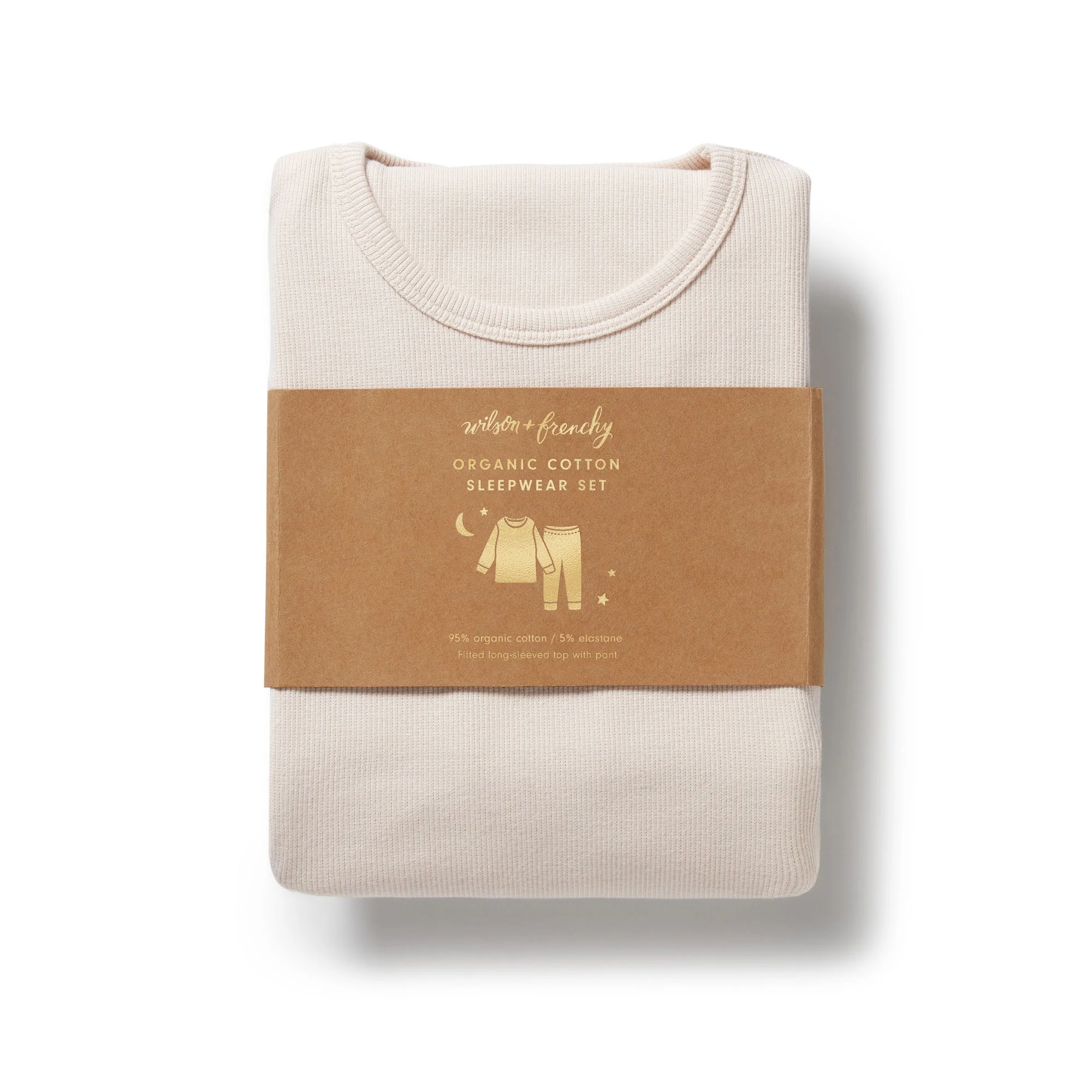 Wilson & Frenchy - Dusty Rose Organic Rib Long Sleeved Pyjamas - Image 2