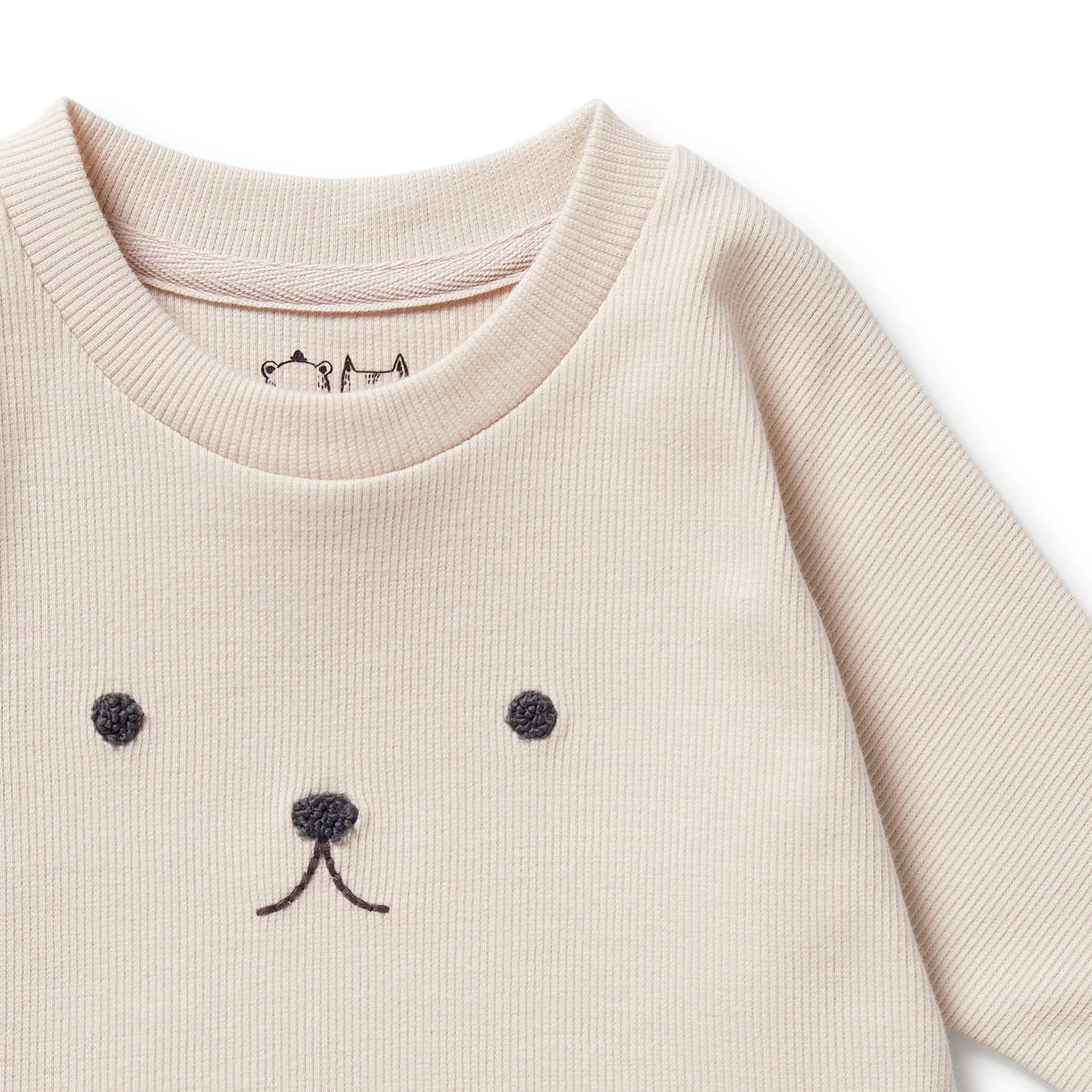 Wilson & Frenchy - Dusty Rose Organic Rib Long Sleeved Top - Image 2