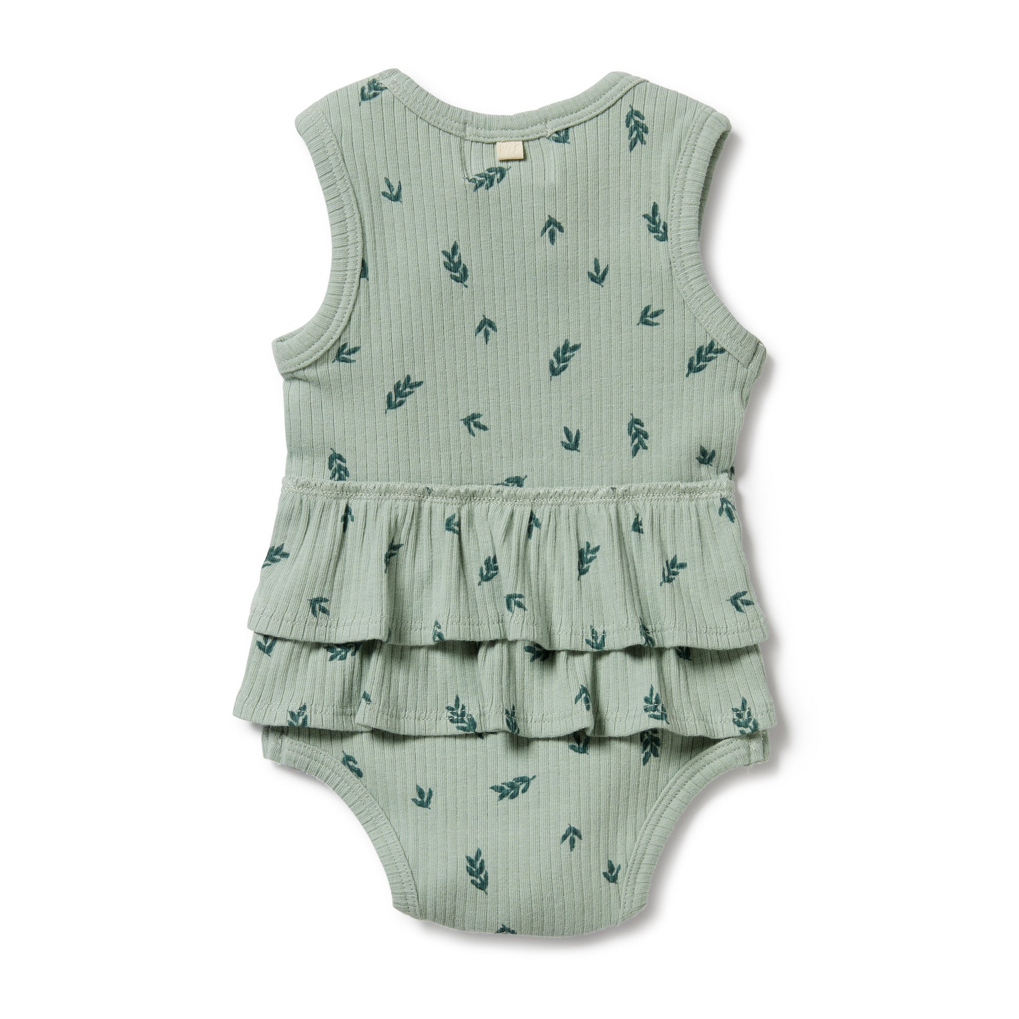 Wilson and Frenchy Falling Leaf Organic Rib Ruffle Bodysuit - Image 3