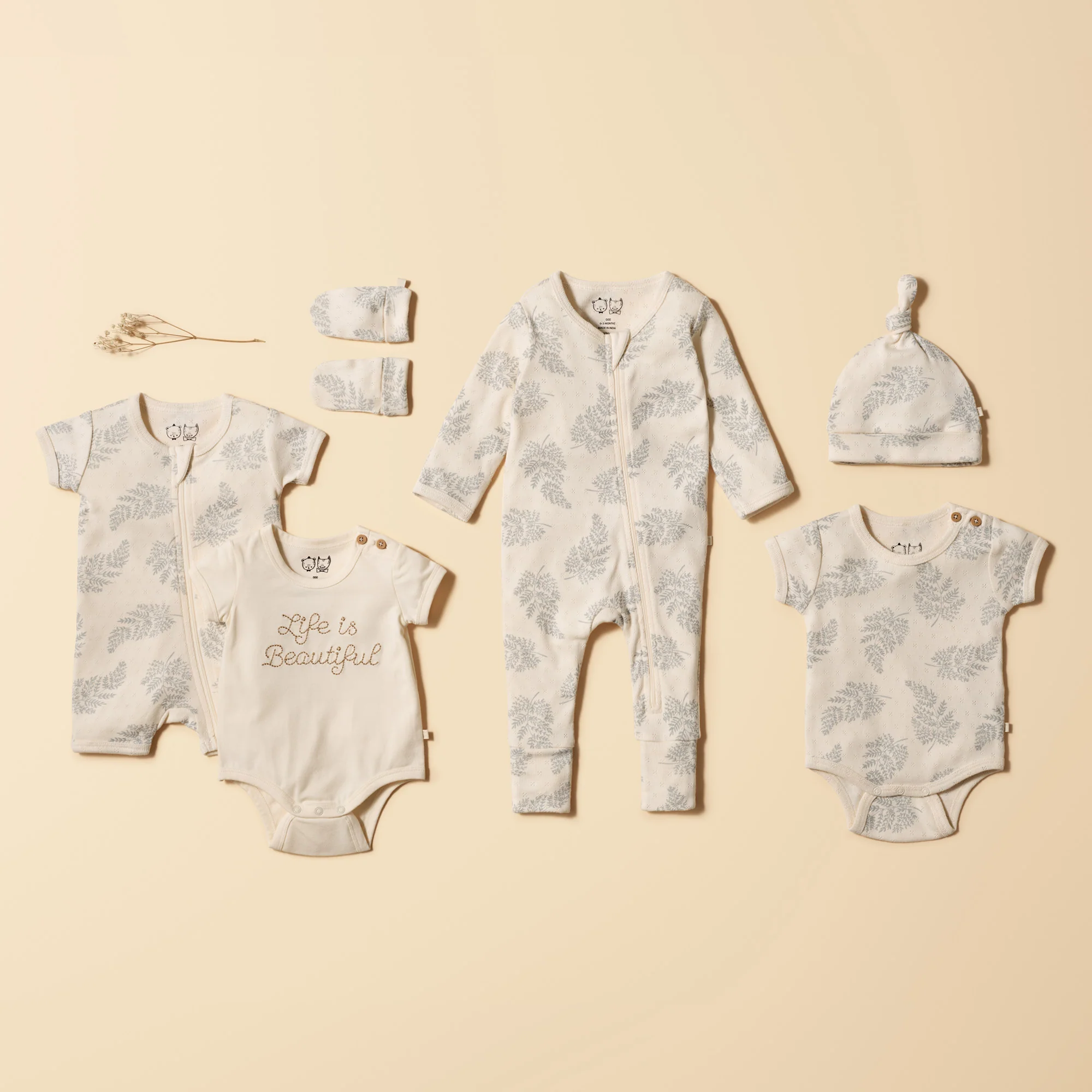 Wilson and Frenchy Forever Ferns Organic Pointelle Bodysuit - Image 5
