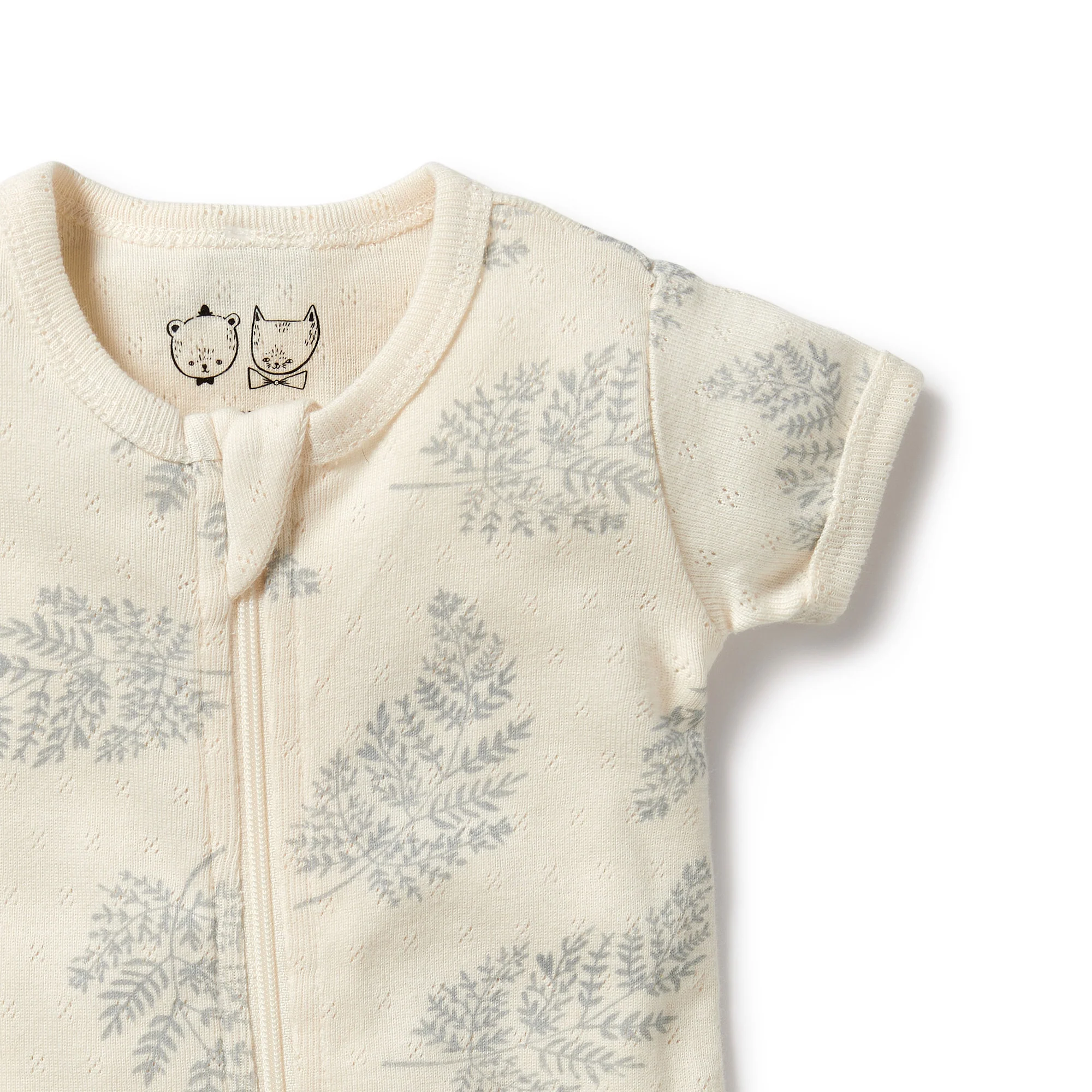 Wilson and Frenchy Forever Ferns organic pointelle boyleg zipsuit - Image 3