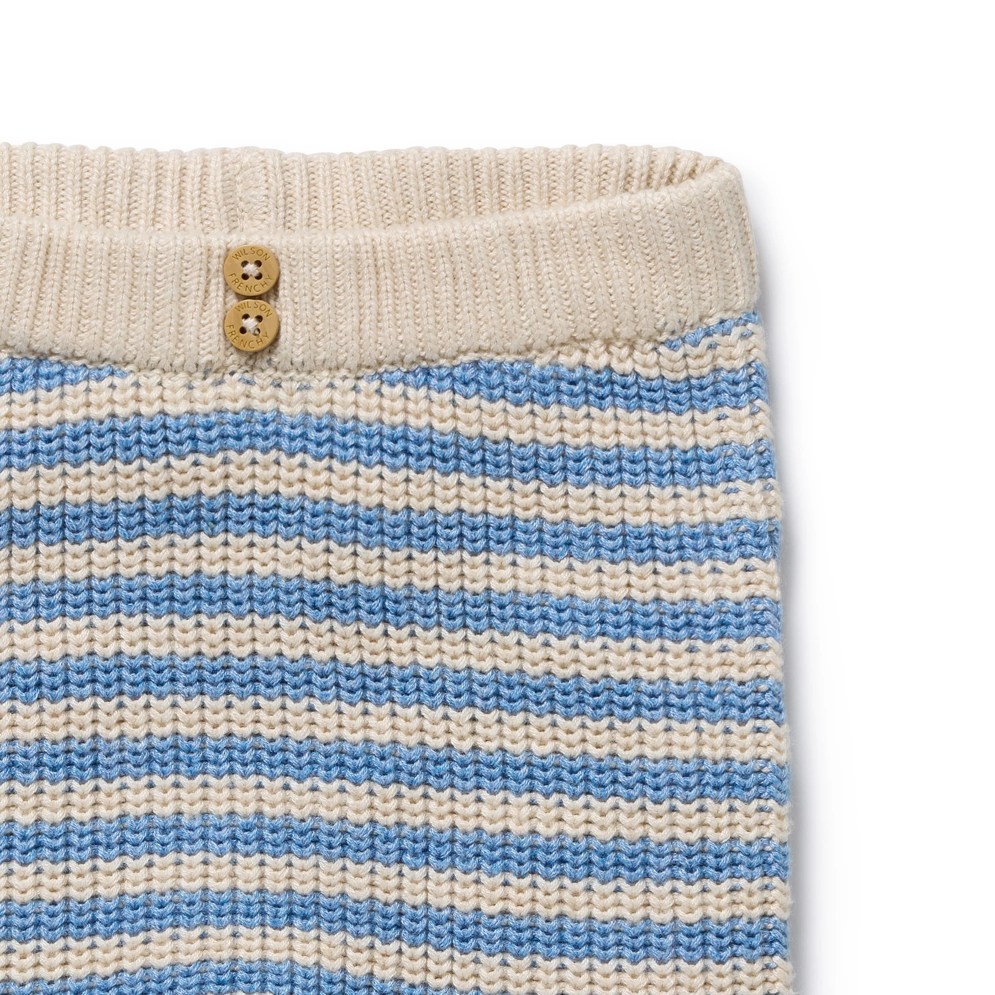 Frosted Blue Organic Knitted Stripe Legging - Image 3