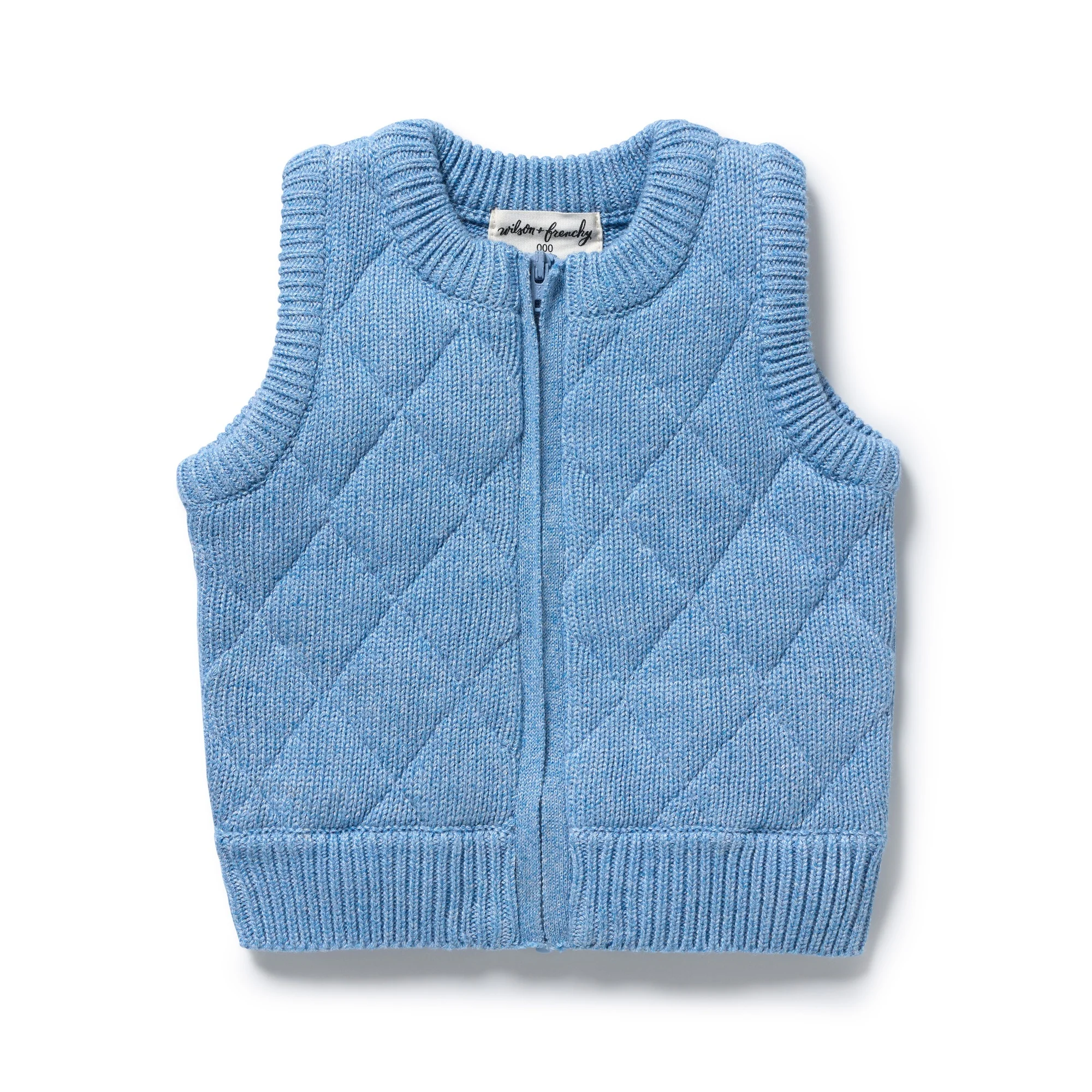 Frosted Blue Organic Knitted Vest
