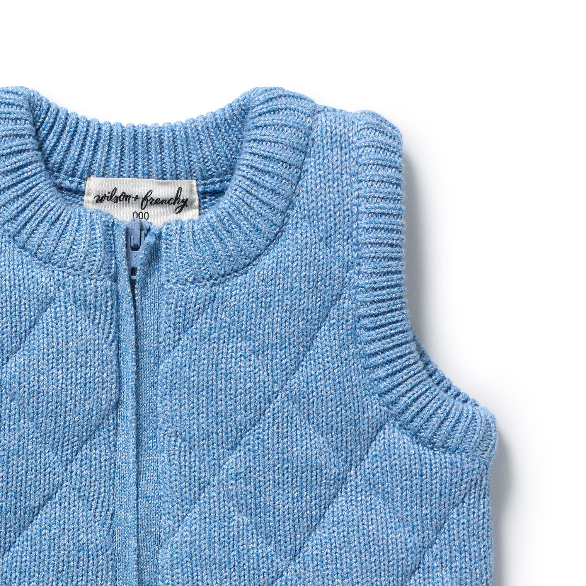 Frosted Blue Organic Knitted Vest - Image 2