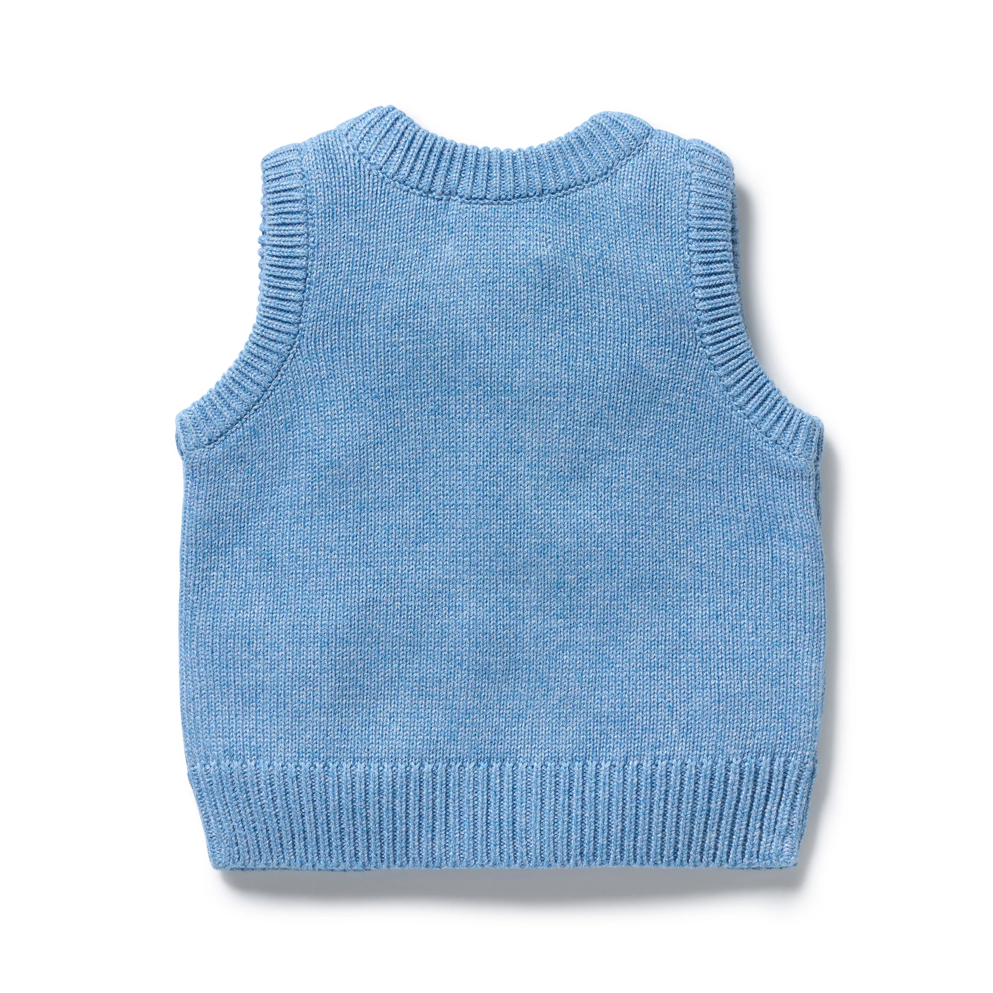 Frosted Blue Organic Knitted Vest - Image 3