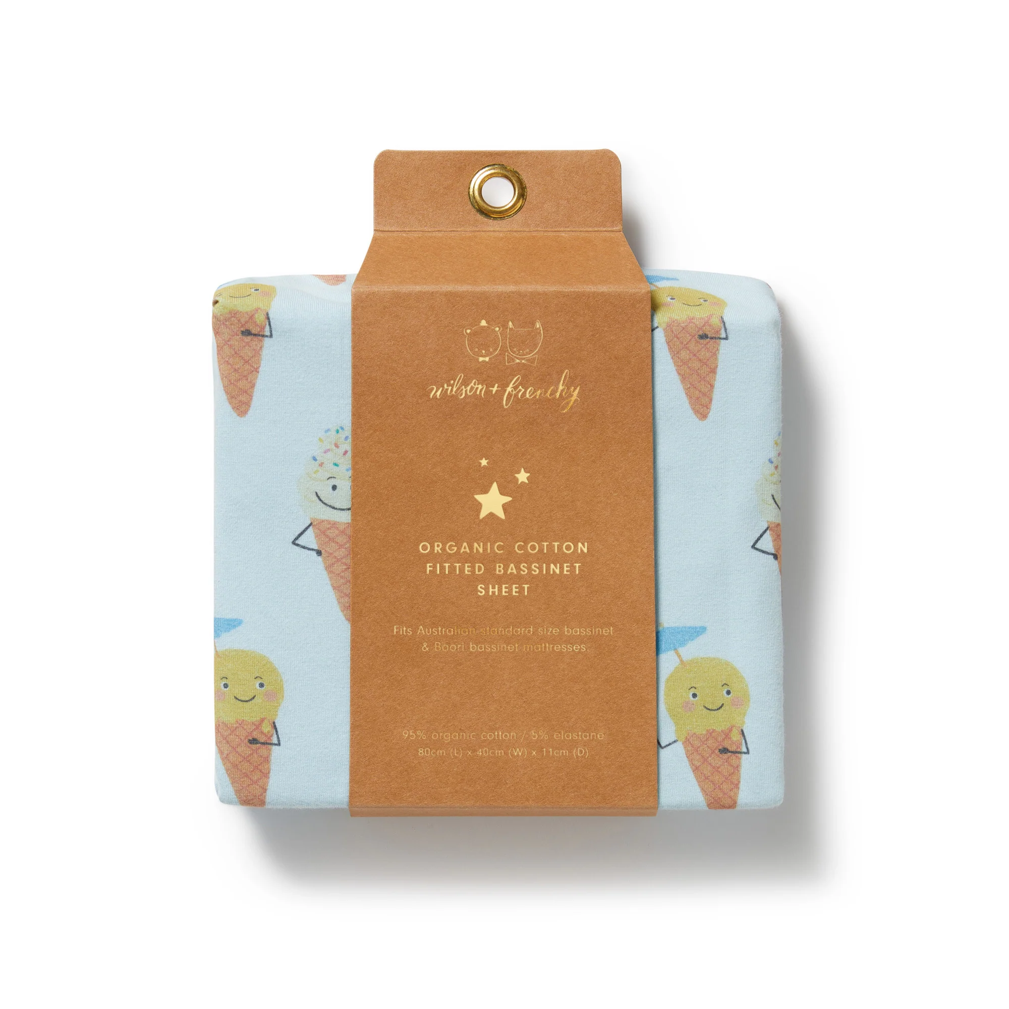 Organic Bassinet Sheet - Frosty Friends - Image 2