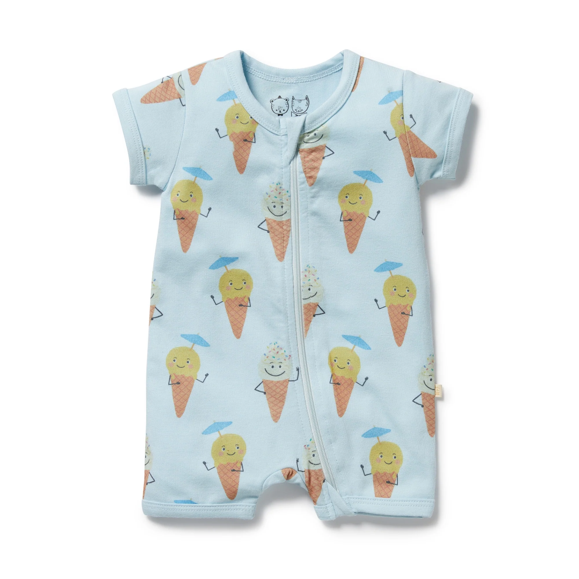 Organic Boyleg Zipsuit - Frosty Friends