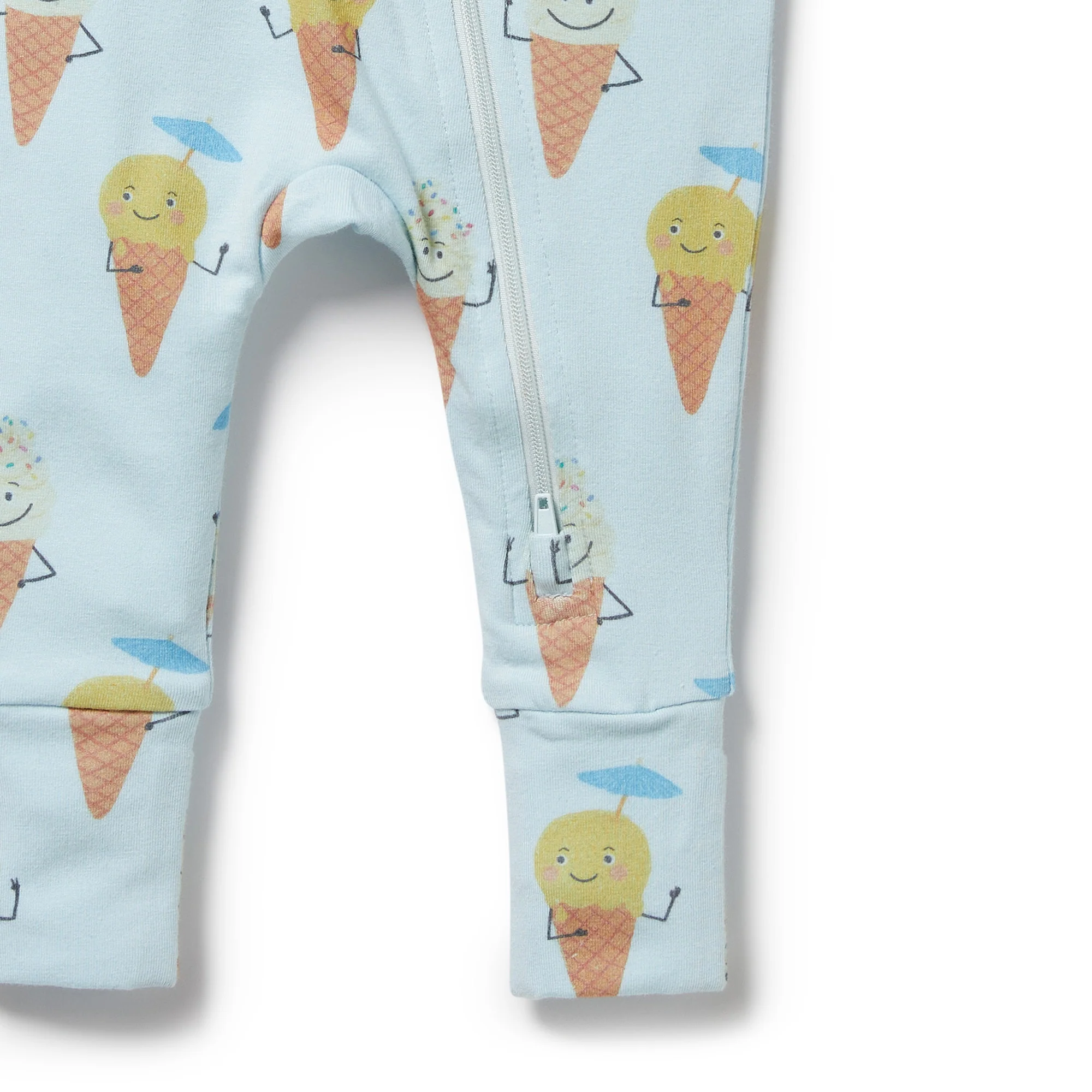 Organic Zipsuit with Feet - Frosty Friends - Image 4