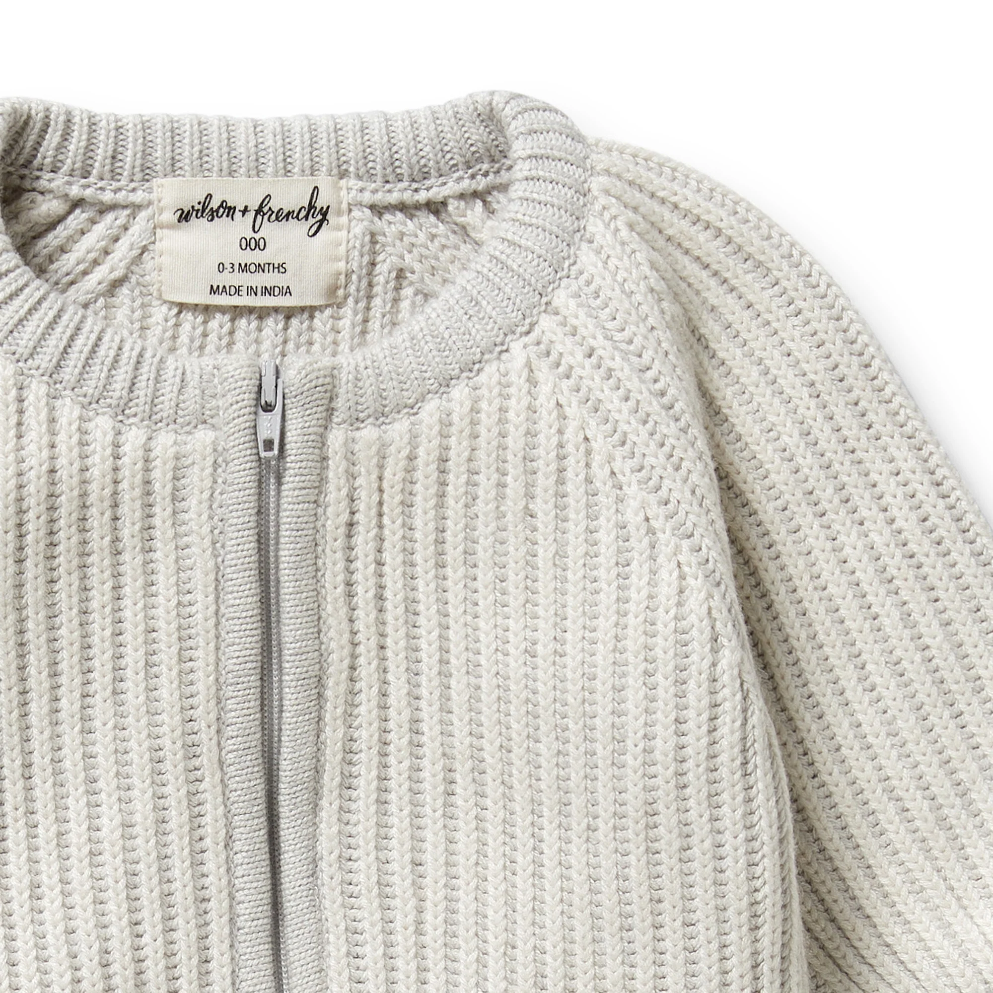 Wilson & Frenchy - Grey Melange and Oatmeal Organic Knitted Growsuit - Image 2