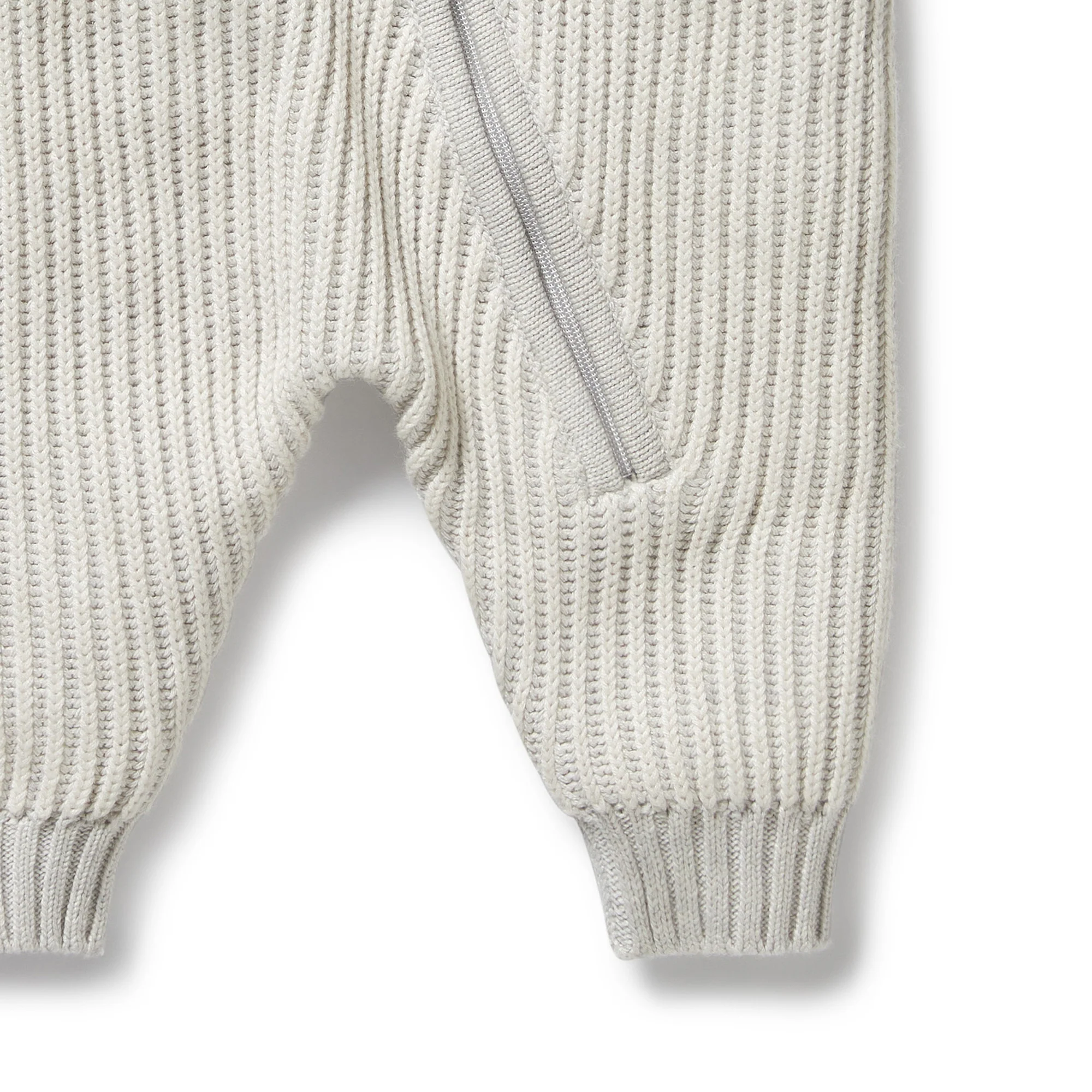 Wilson & Frenchy - Grey Melange and Oatmeal Organic Knitted Growsuit - Image 3