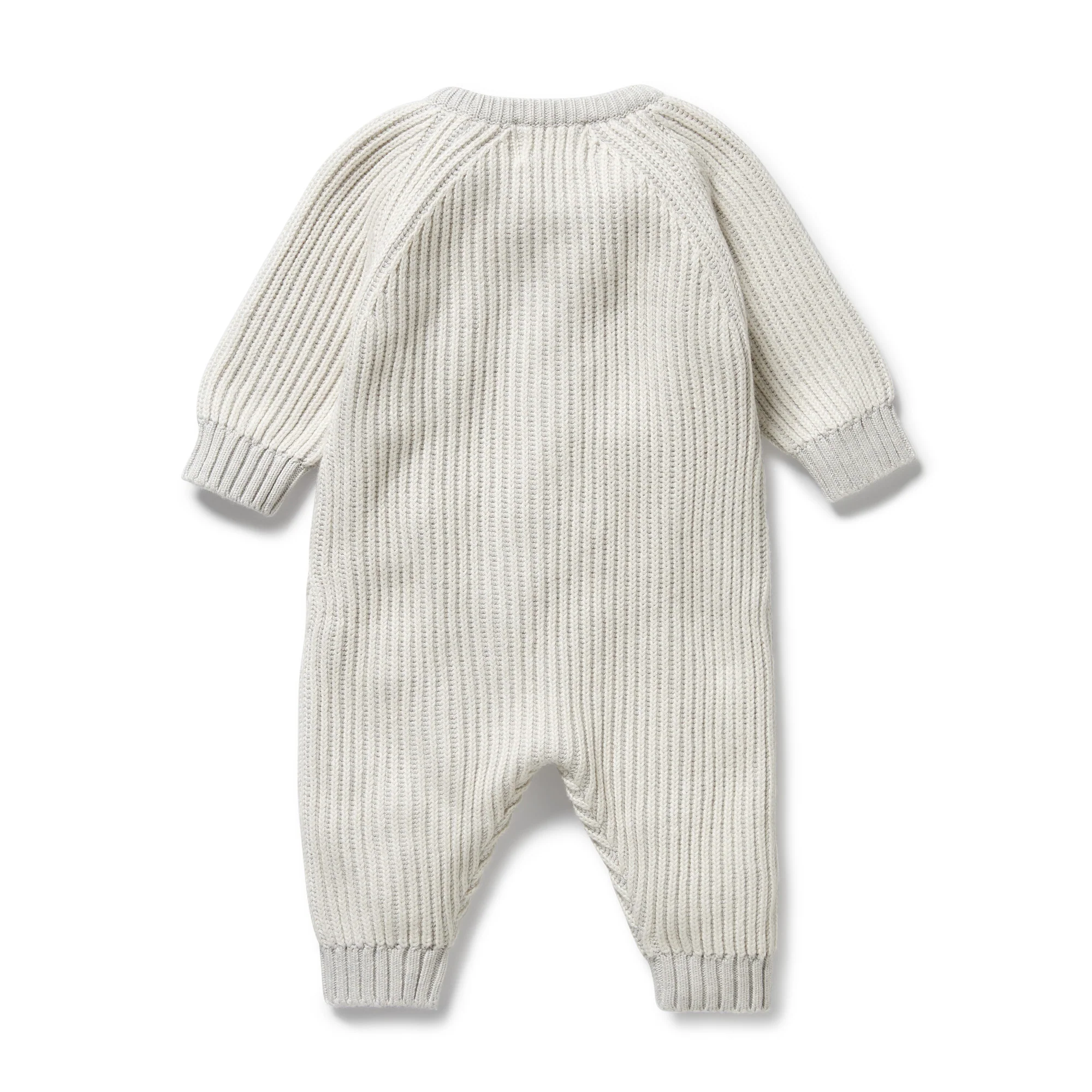 Wilson & Frenchy - Grey Melange and Oatmeal Organic Knitted Growsuit - Image 4