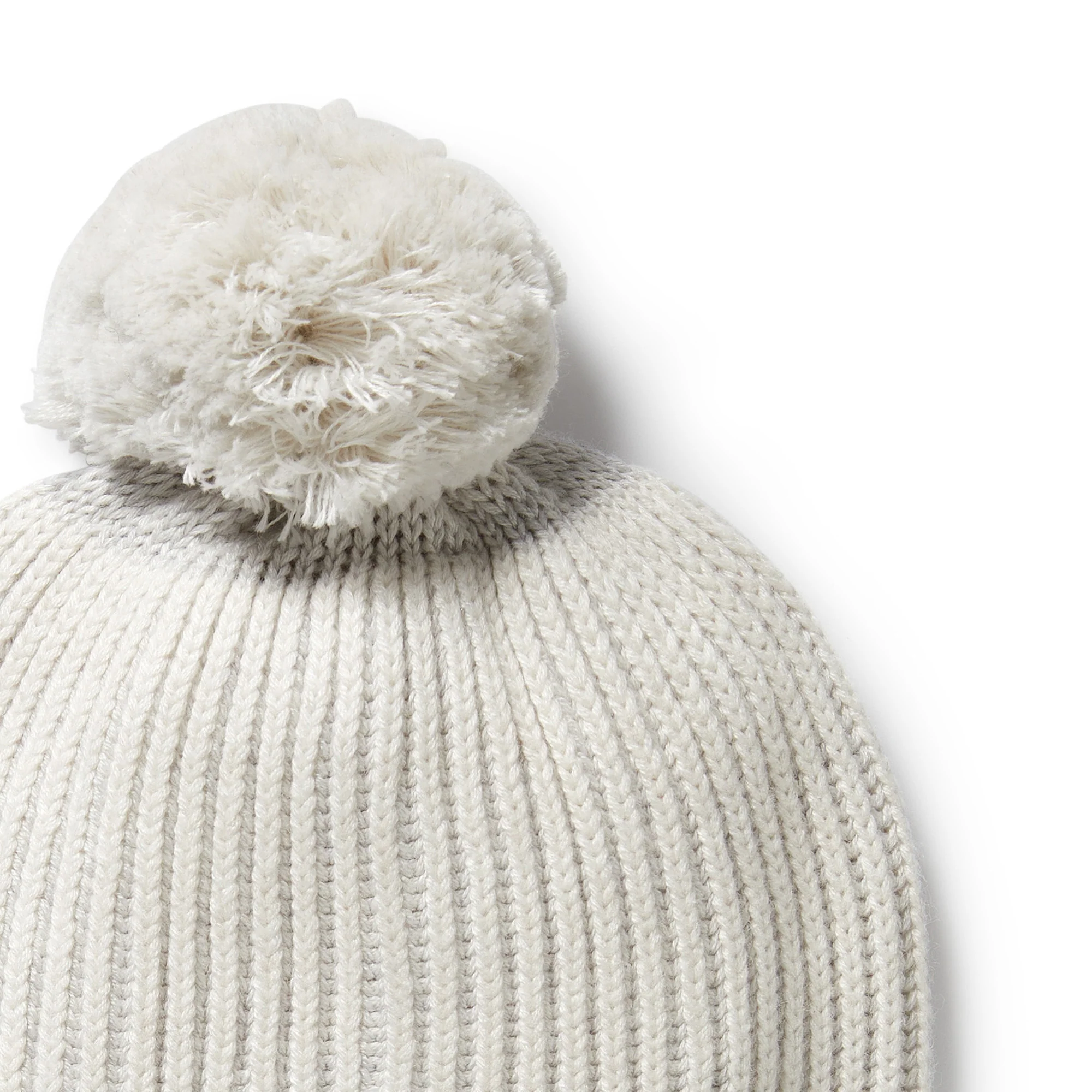 Wilson & Frenchy - Grey Melange and Oatmeal Organic Knitted Ribbed Hat - Image 2