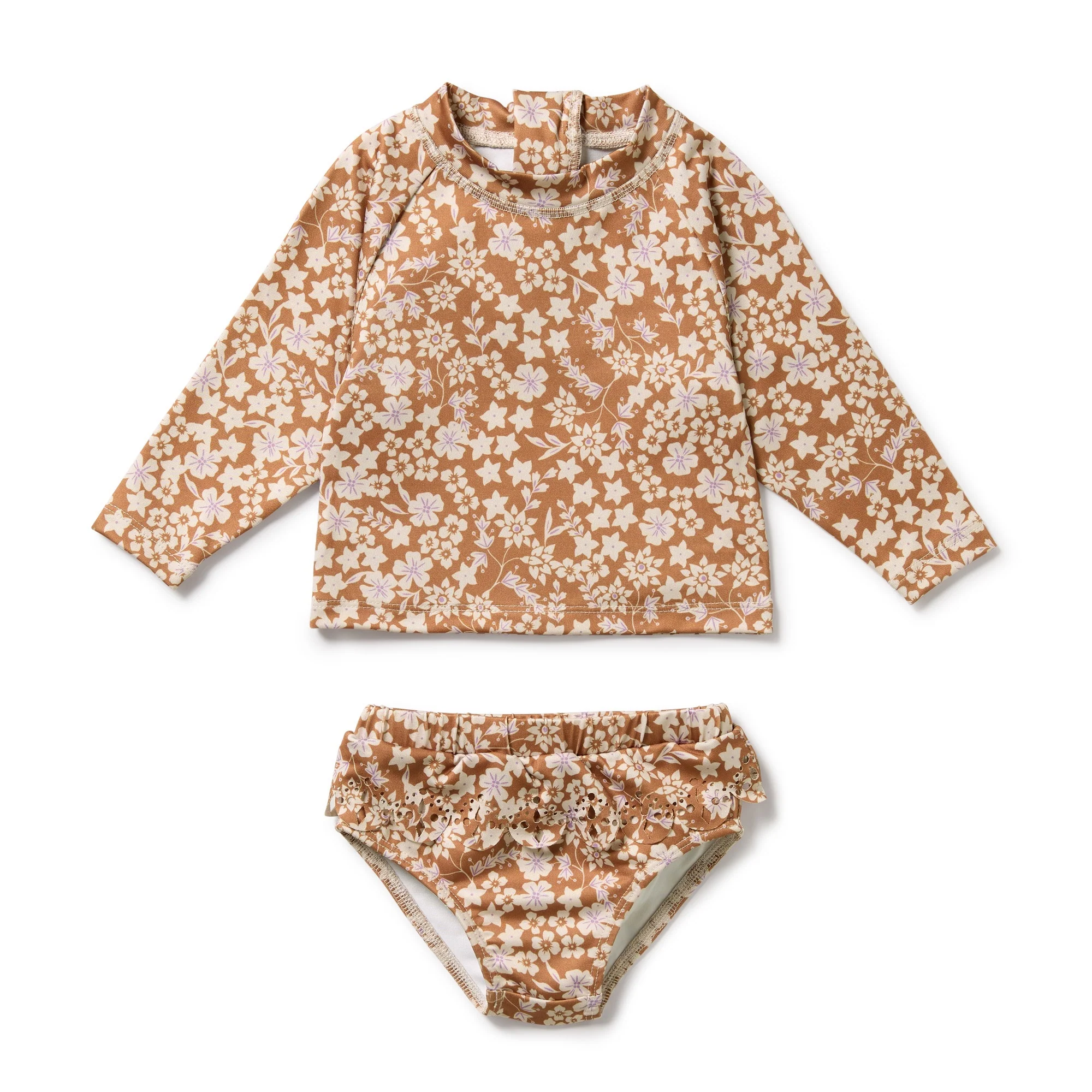 Cutwork Rashie Swimset - Hazel Floral
