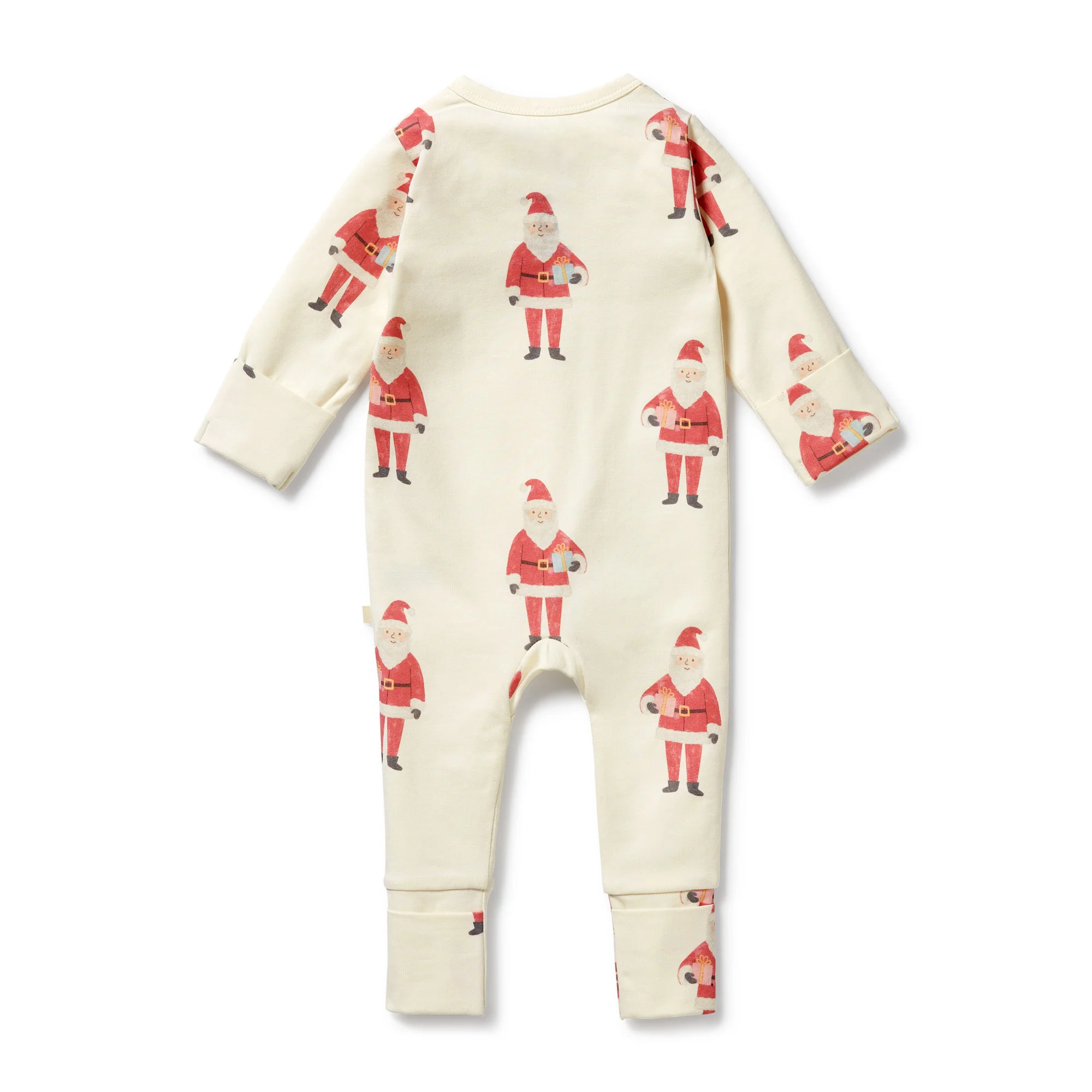 Organic Zipsuit with Feet - Ho Ho Ho - Image 6