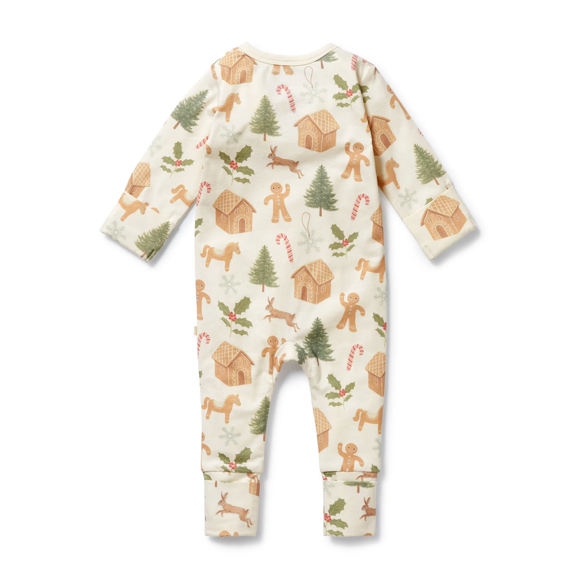 Organic Zipsuit with Feet - Holly Jolly Magic - Image 6