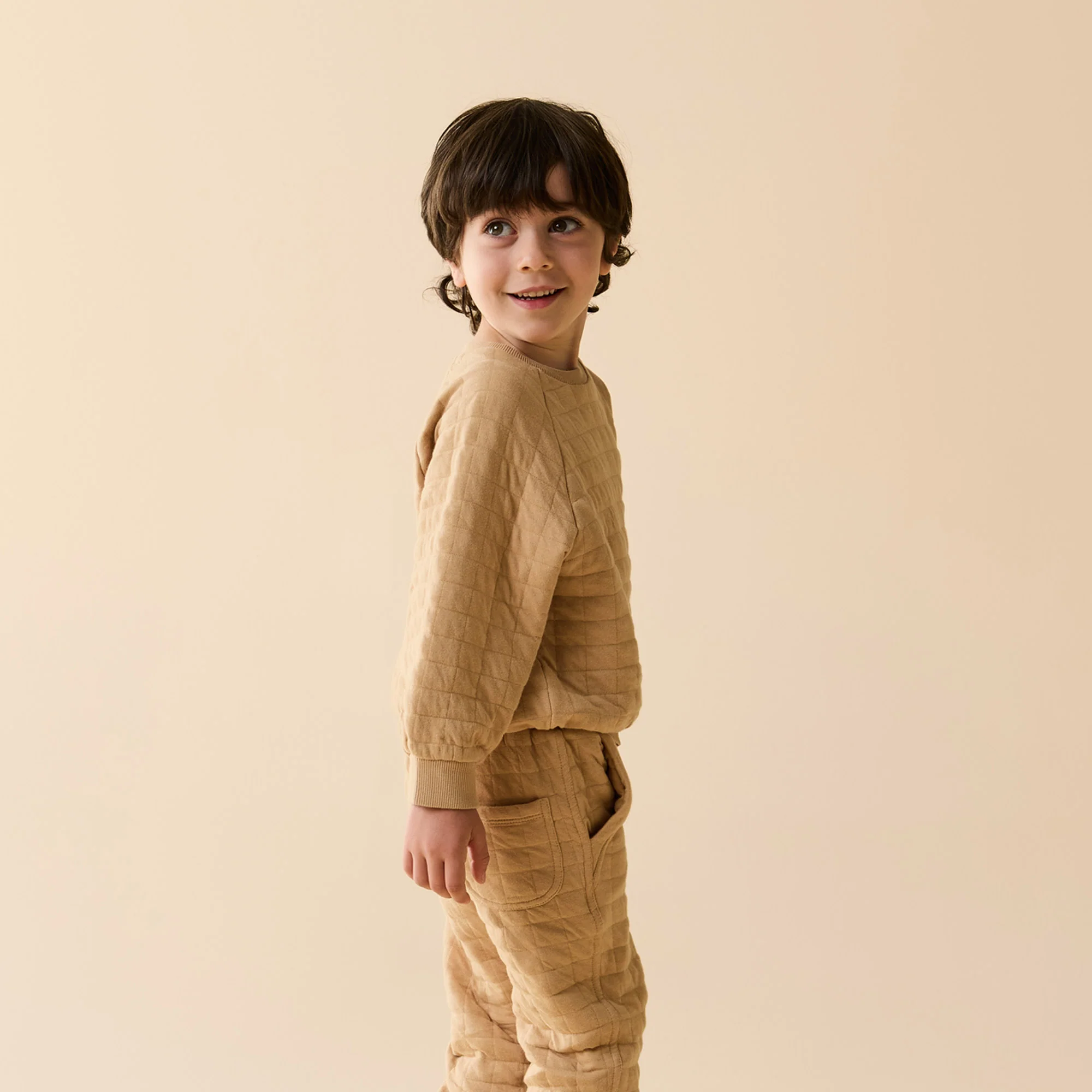 Honey Fawn Organic Quilted Sweat - Image 4