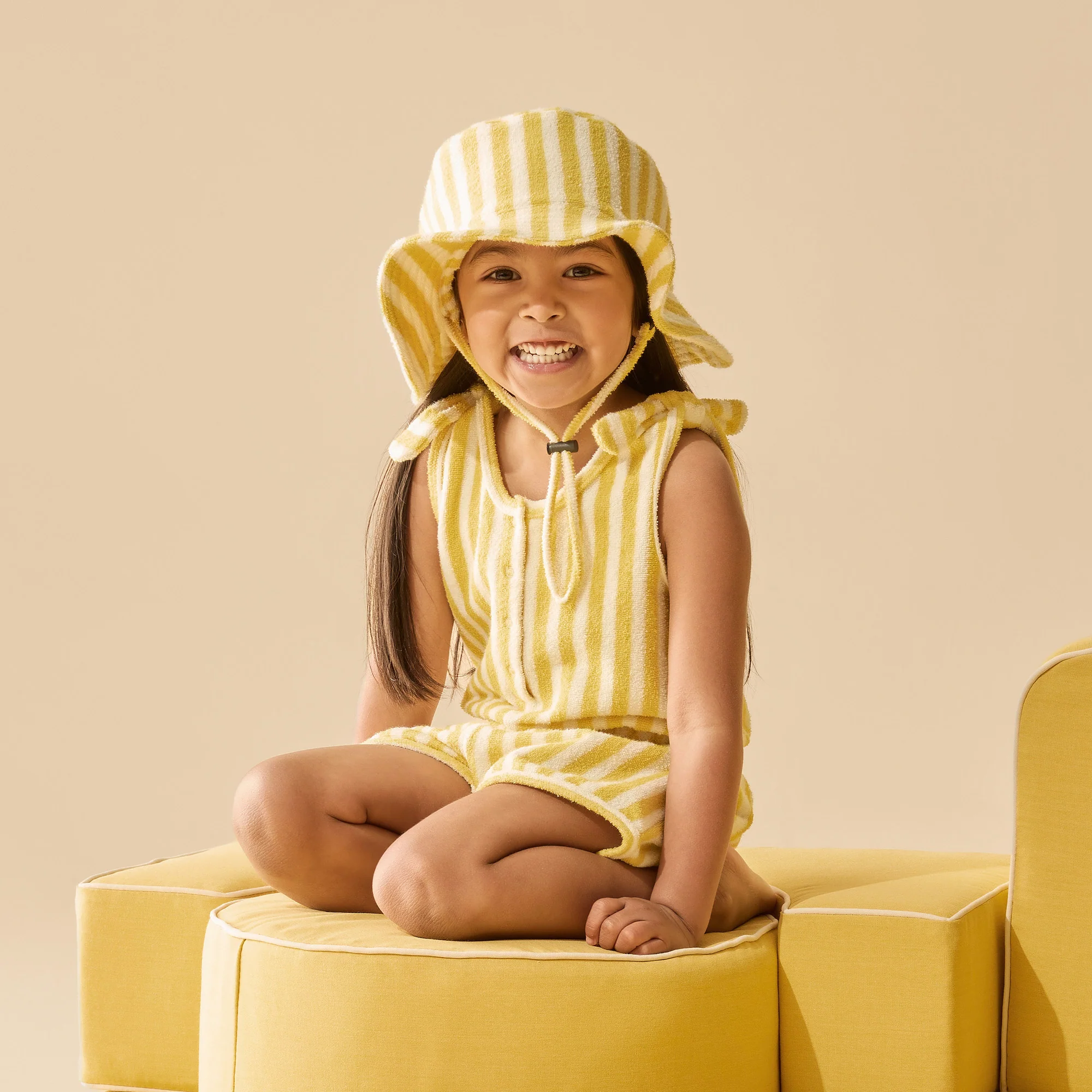 Organic Terry Playsuit - Honey Wave - Image 2