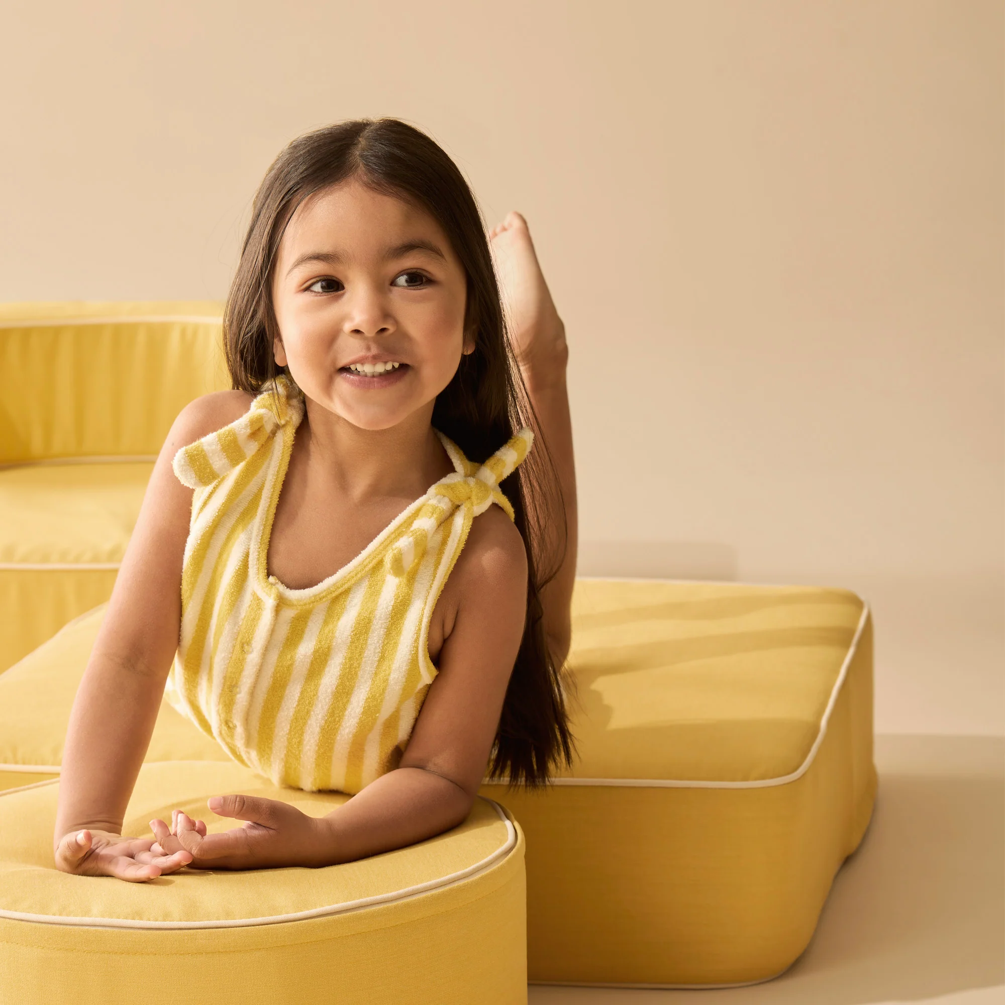 Organic Terry Playsuit - Honey Wave - Image 3