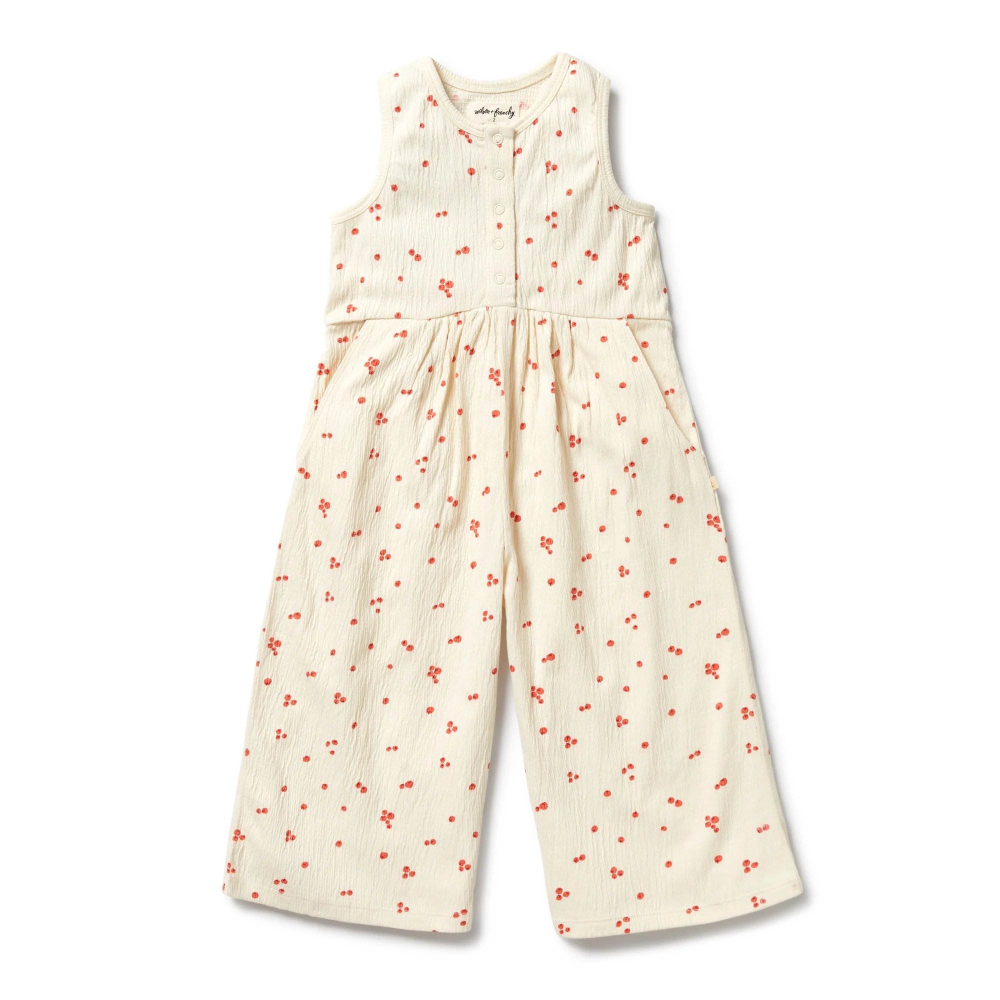 Organic Crinkle Jumpsuit - Jolly Holly