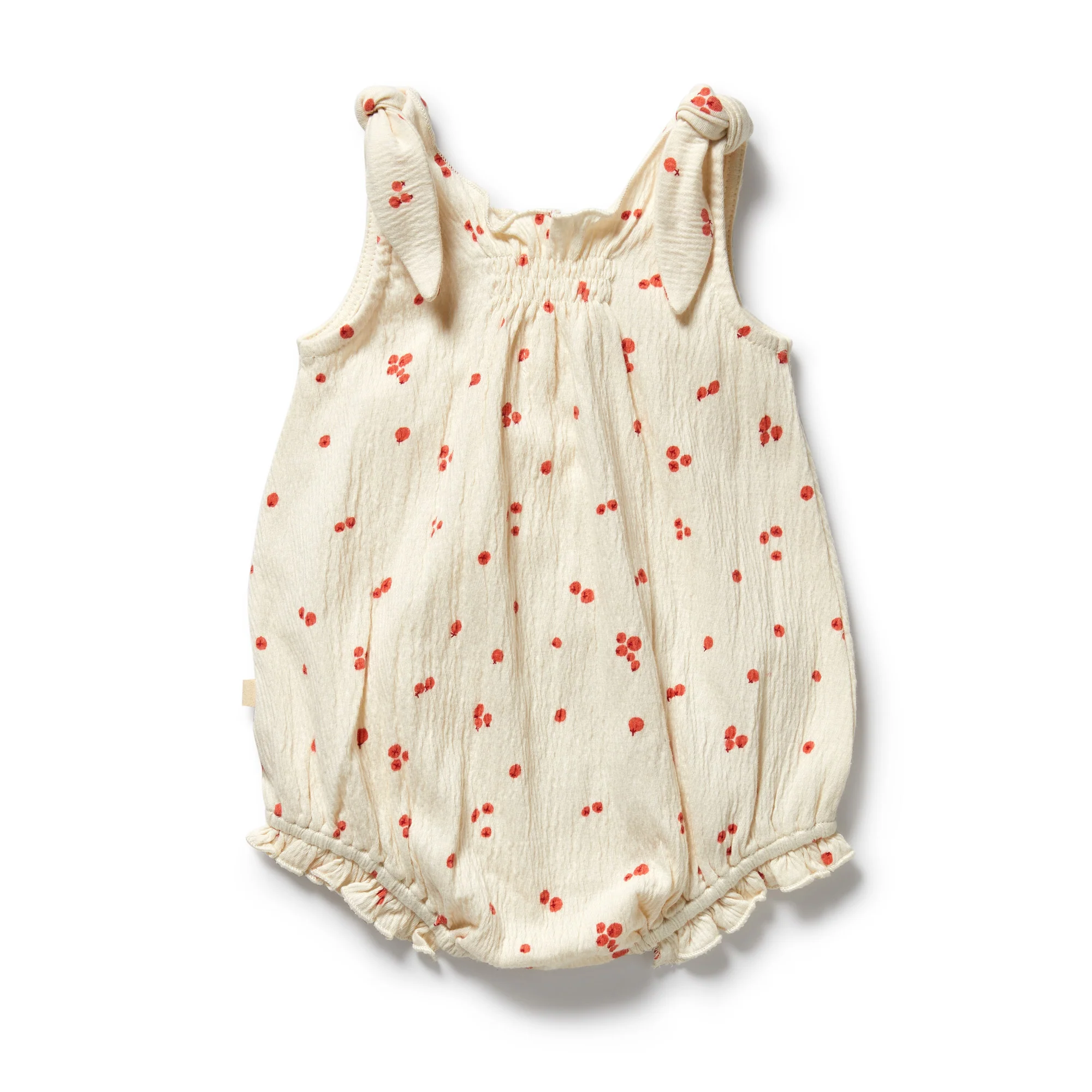 Organic Crinkle Tie Playsuit - Jolly Holly - Image 5
