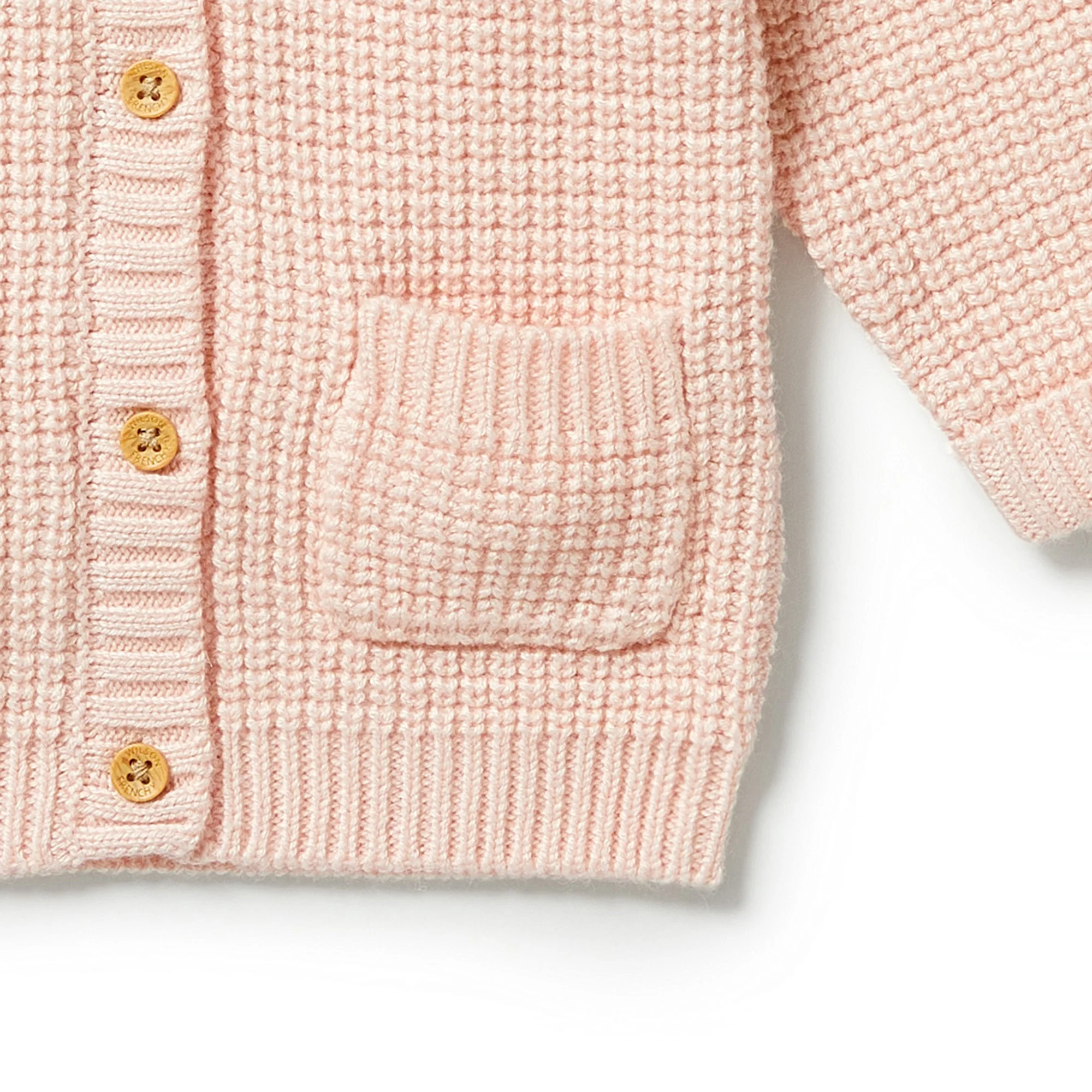 Knitted Button Jacket - Blush - Image 6