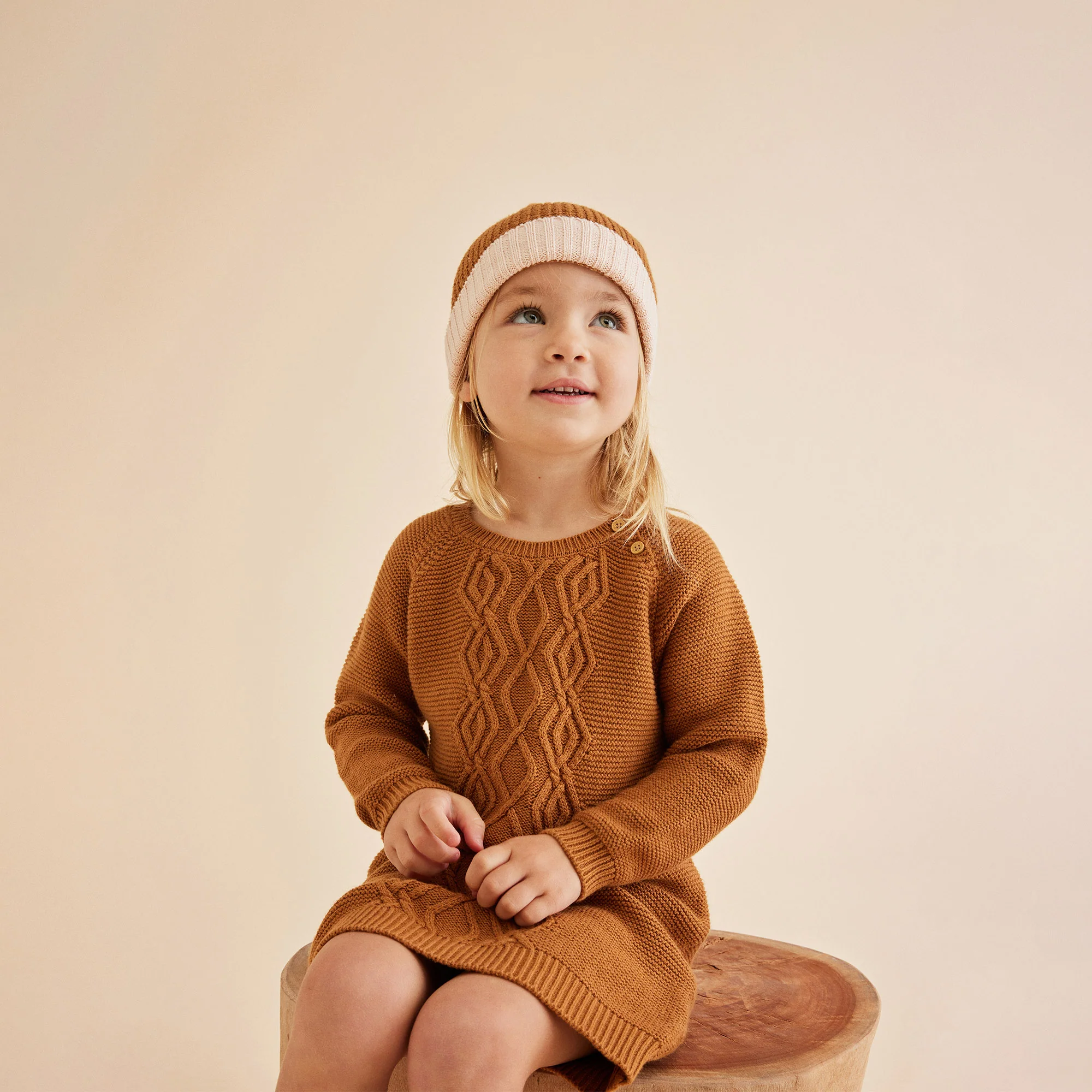 Knitted Cable Dress - Spice - Image 2