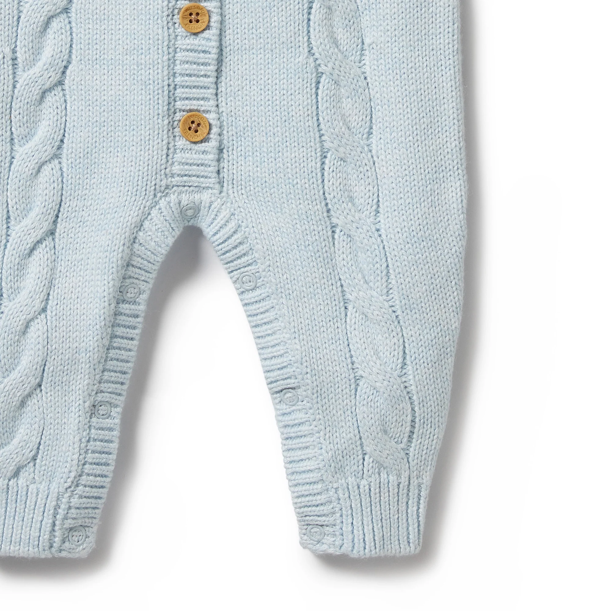 Knitted Cable Growsuit - Bluebell Fleck - Image 5