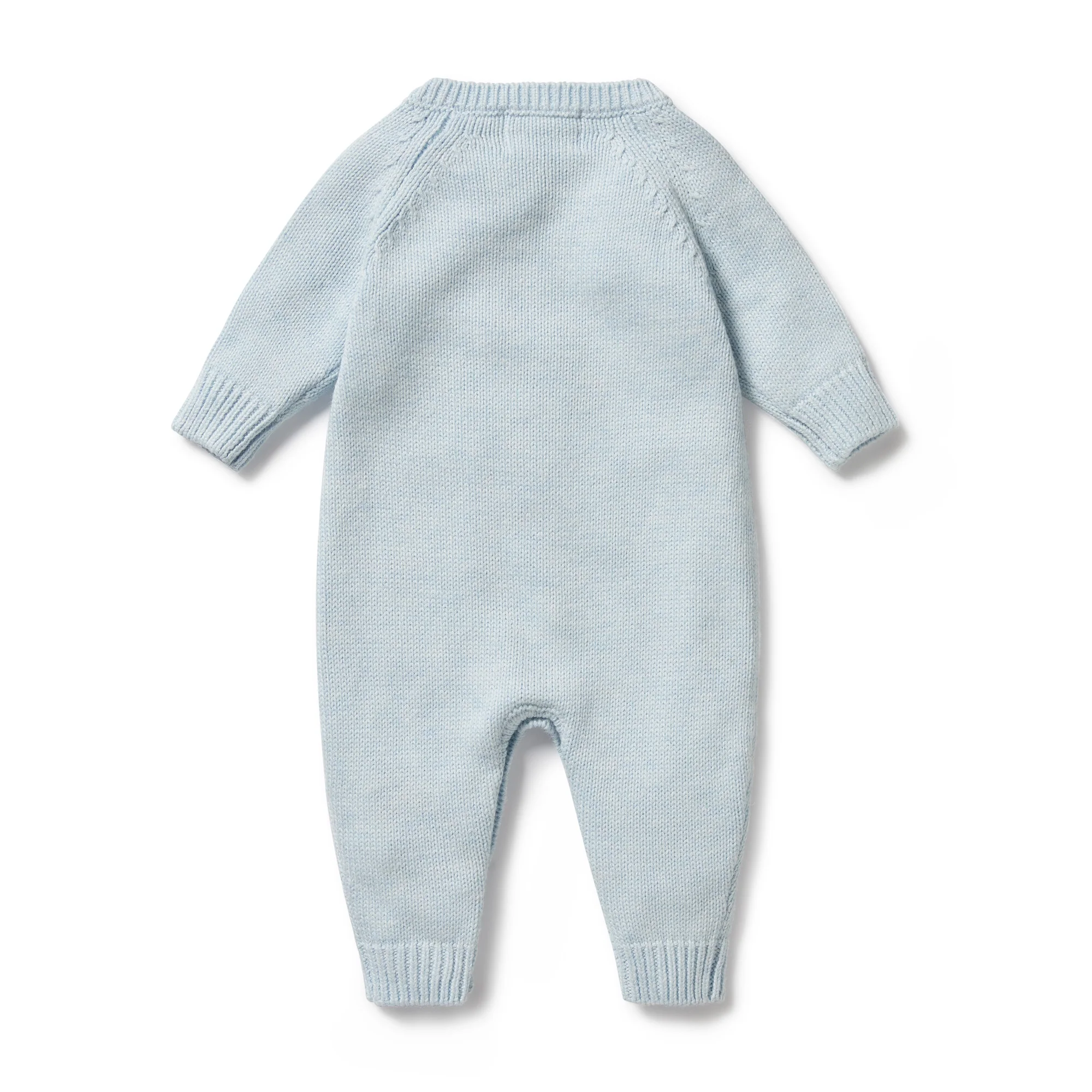 Knitted Cable Growsuit - Bluebell Fleck - Image 6
