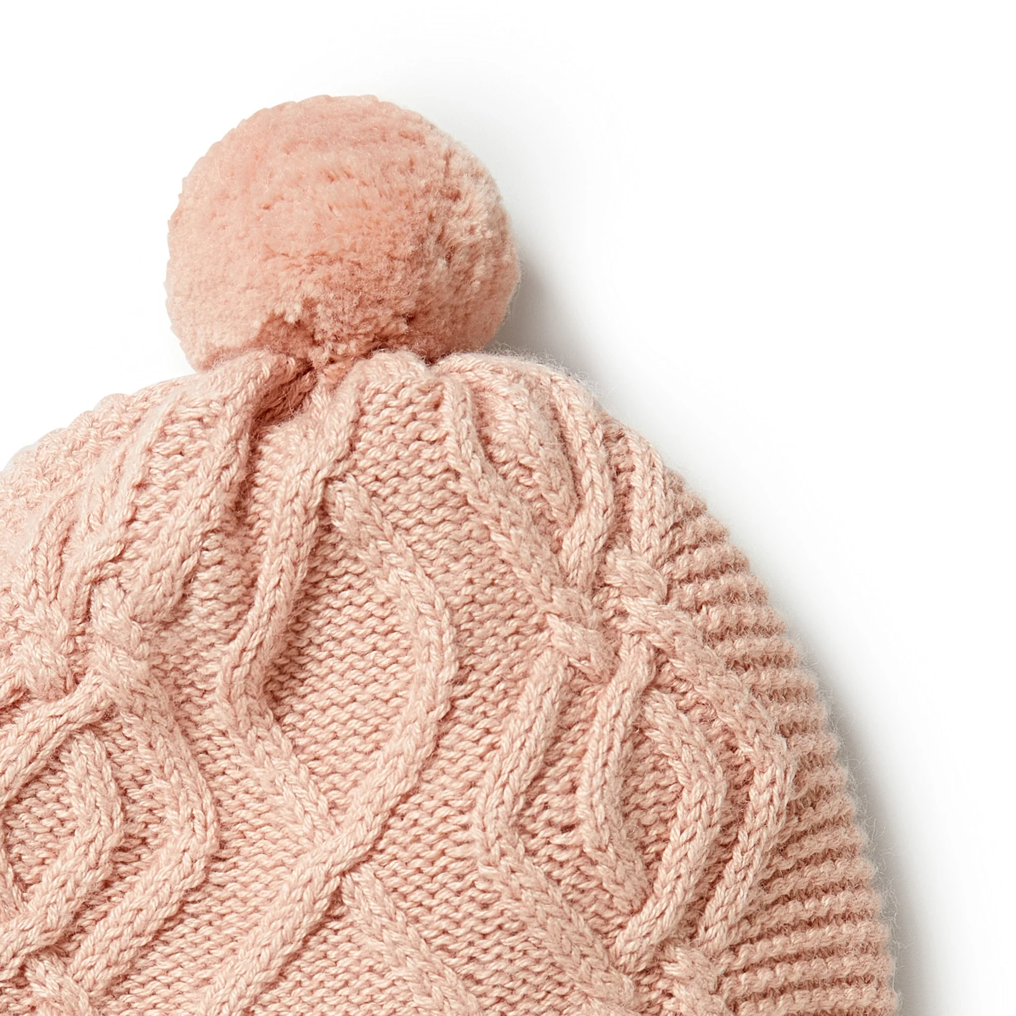 Knitted Cable Hat - Rose - Image 4