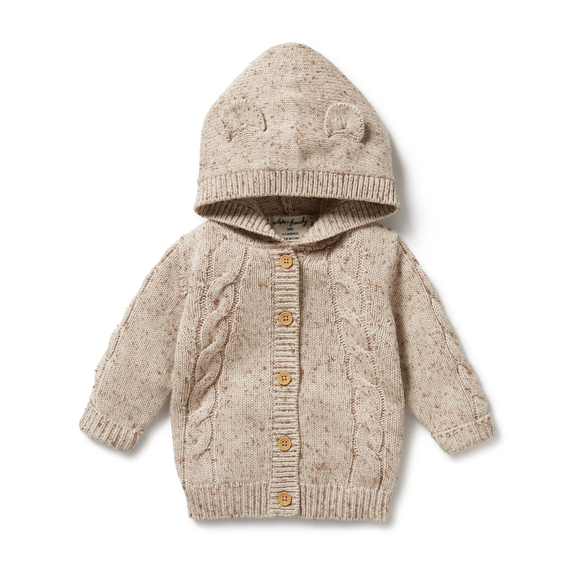 Knitted Cable Jacket - Almond Fleck