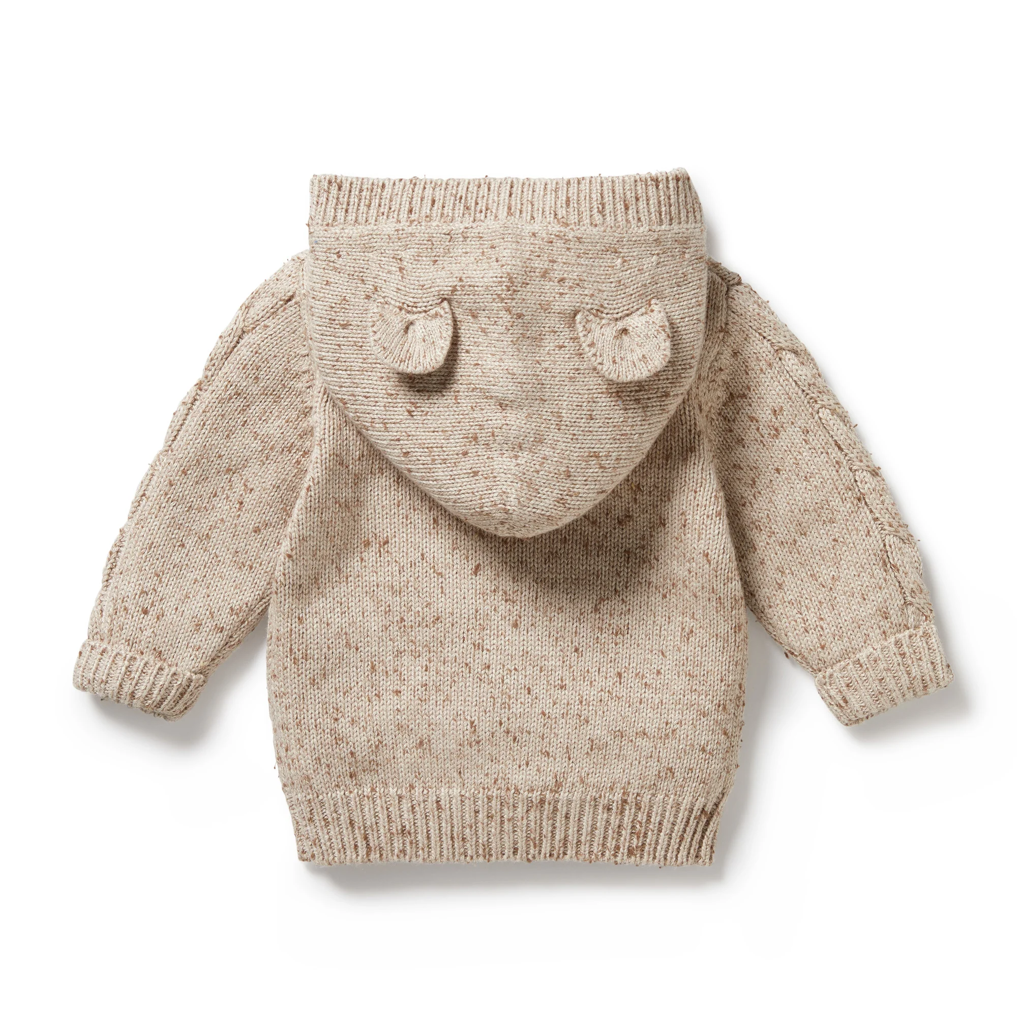Knitted Cable Jacket - Almond Fleck - Image 3