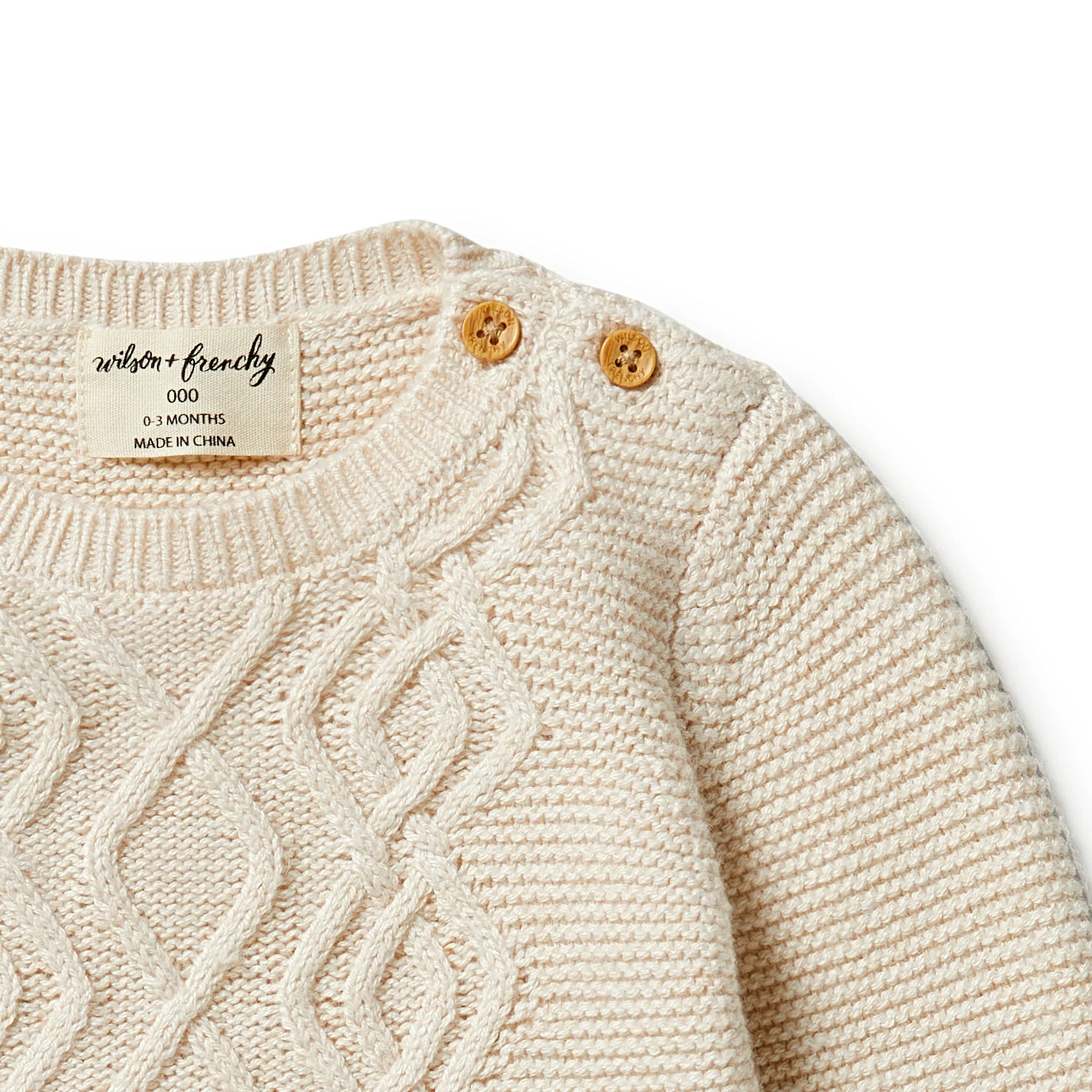 Knitted Cable Jumper - Sand Melange - Image 4