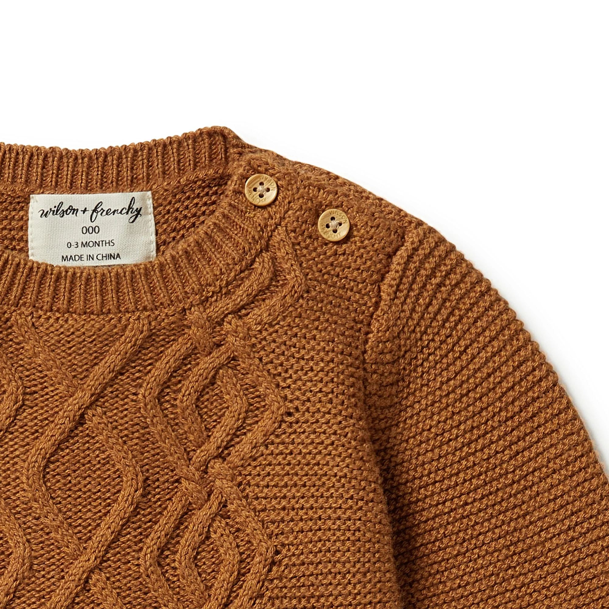 Knitted Cable Jumper - Spice - Image 5