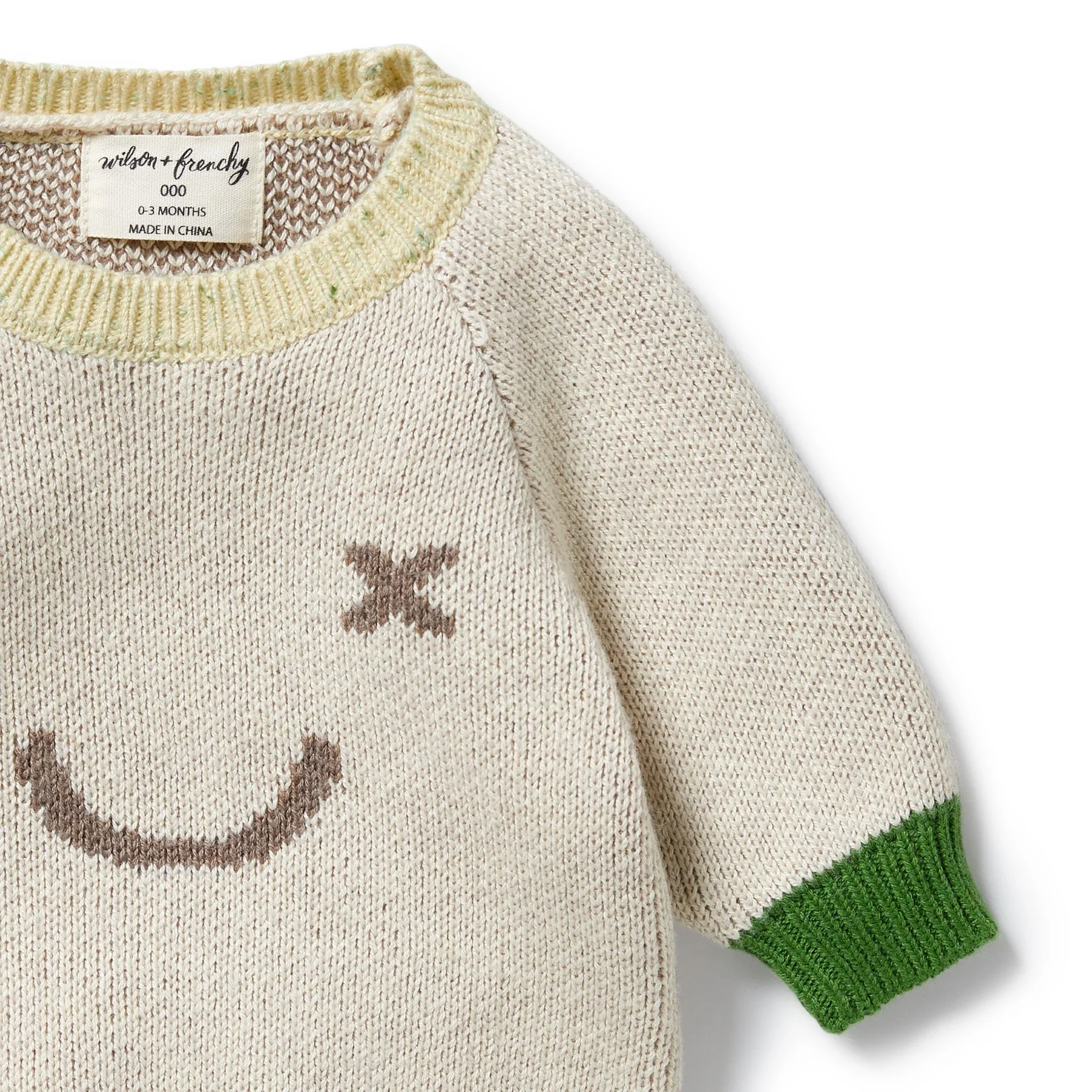 Knitted Just Smile Jumper - Almond - Image 4