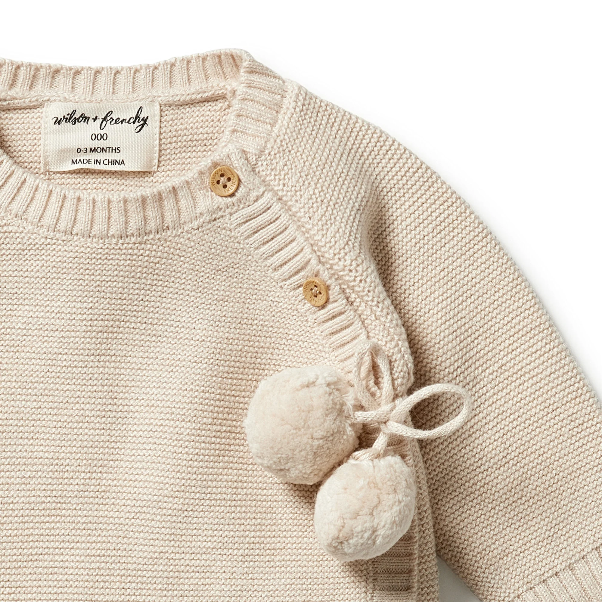 Knitted Kimono Cardigan - Oatmeal Melange - Image 3