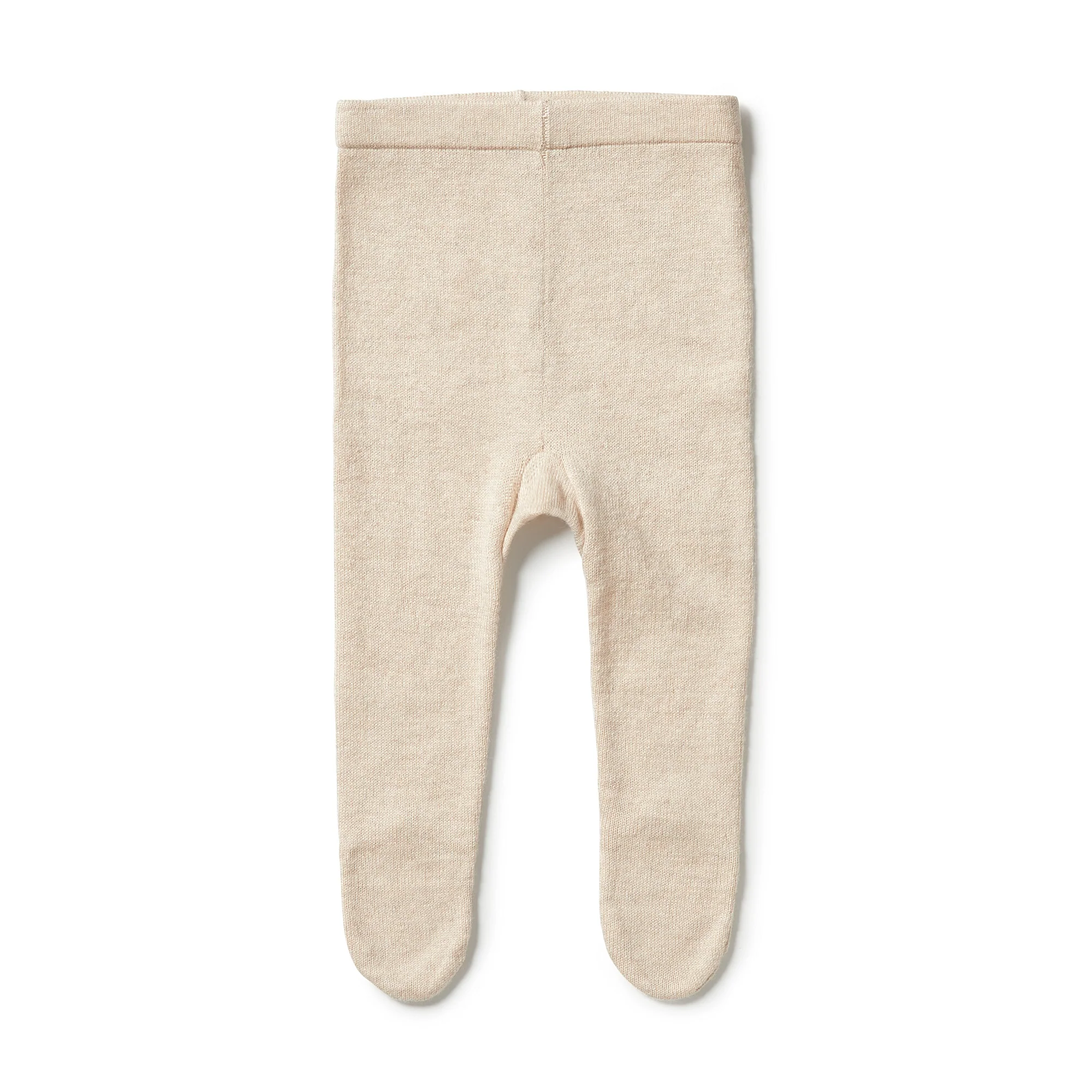 Knitted Legging with Feet - Oatmeal Melange