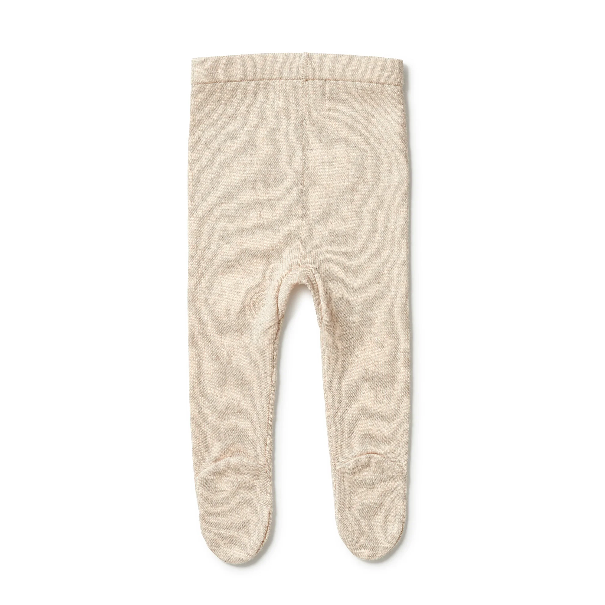 Knitted Legging with Feet - Oatmeal Melange - Image 2