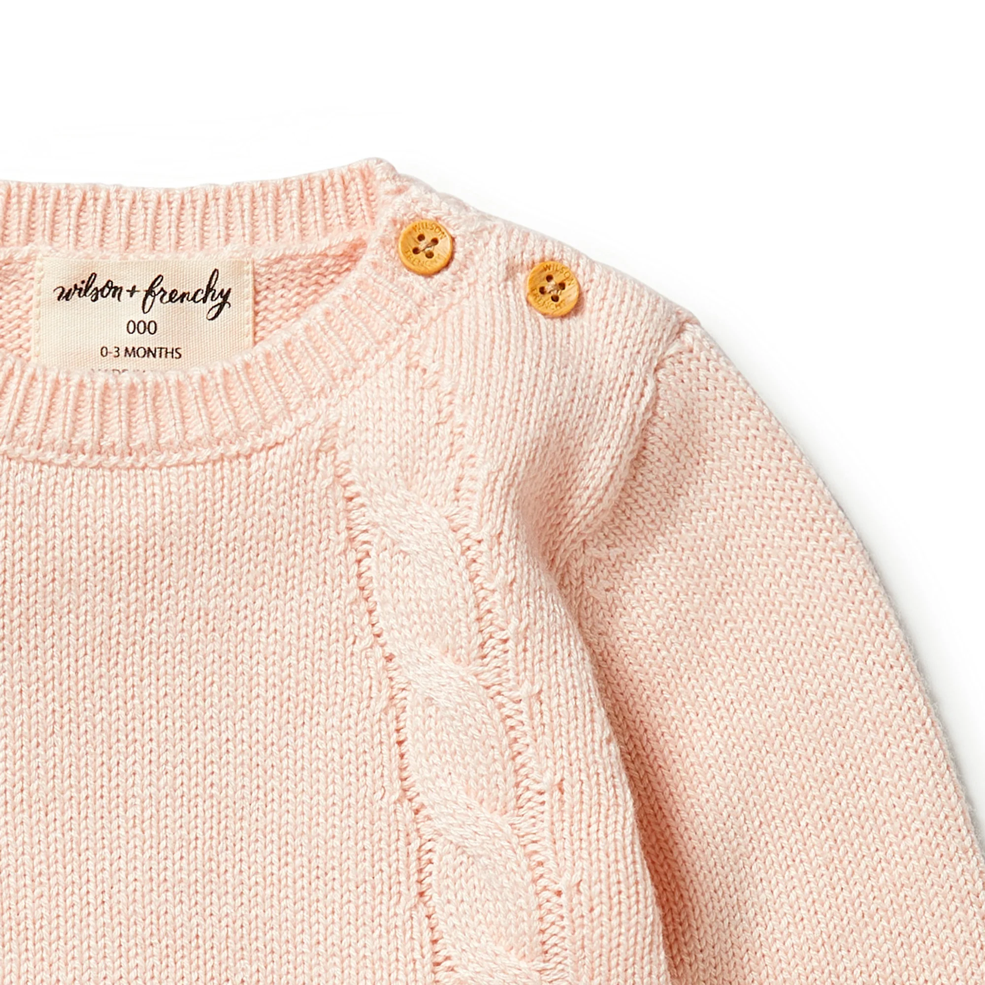 Knitted Mini Cable Jumper - Blush - Image 4