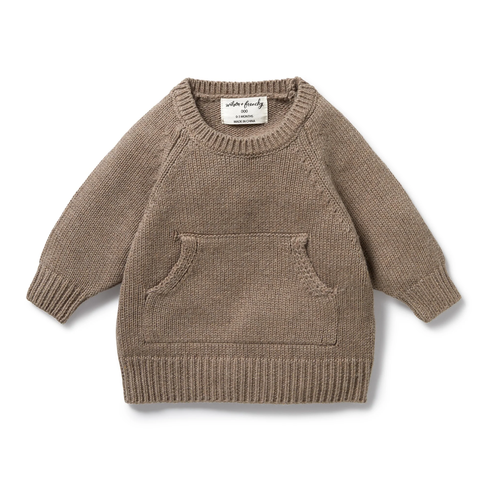 Knitted Pocket Jumper - Walnut