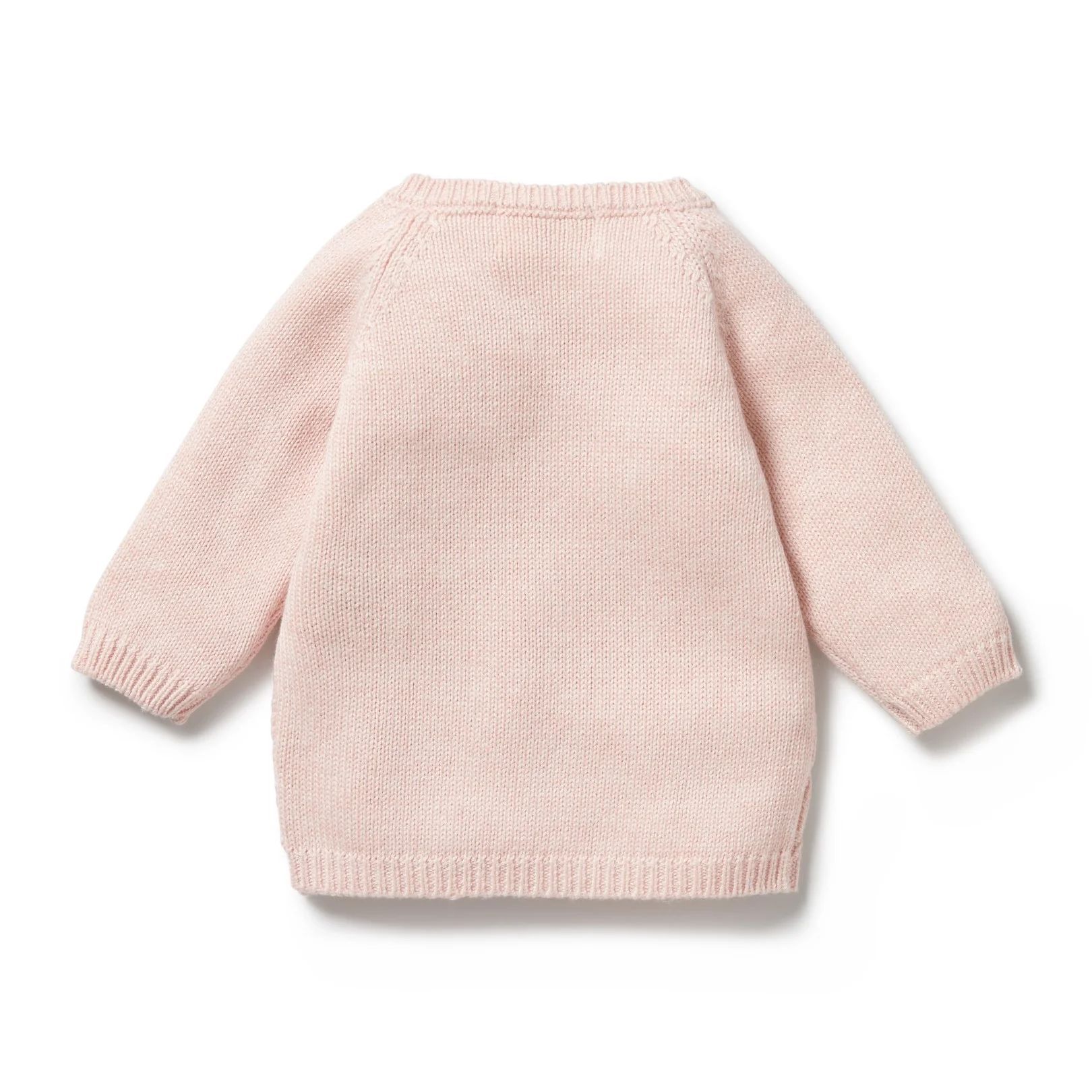 Knitted Pointelle Kimono Cardigan - Pink - Image 3