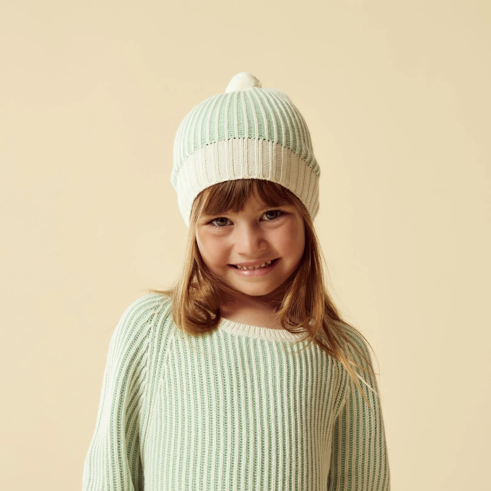 Wilson and Frenchy Knitted Ribbed Hat - Mint Green - Image 3