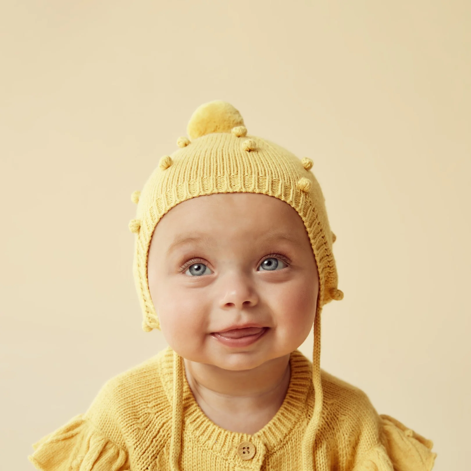 Knitted Ruffle Cardigan - Dijon - Image 3