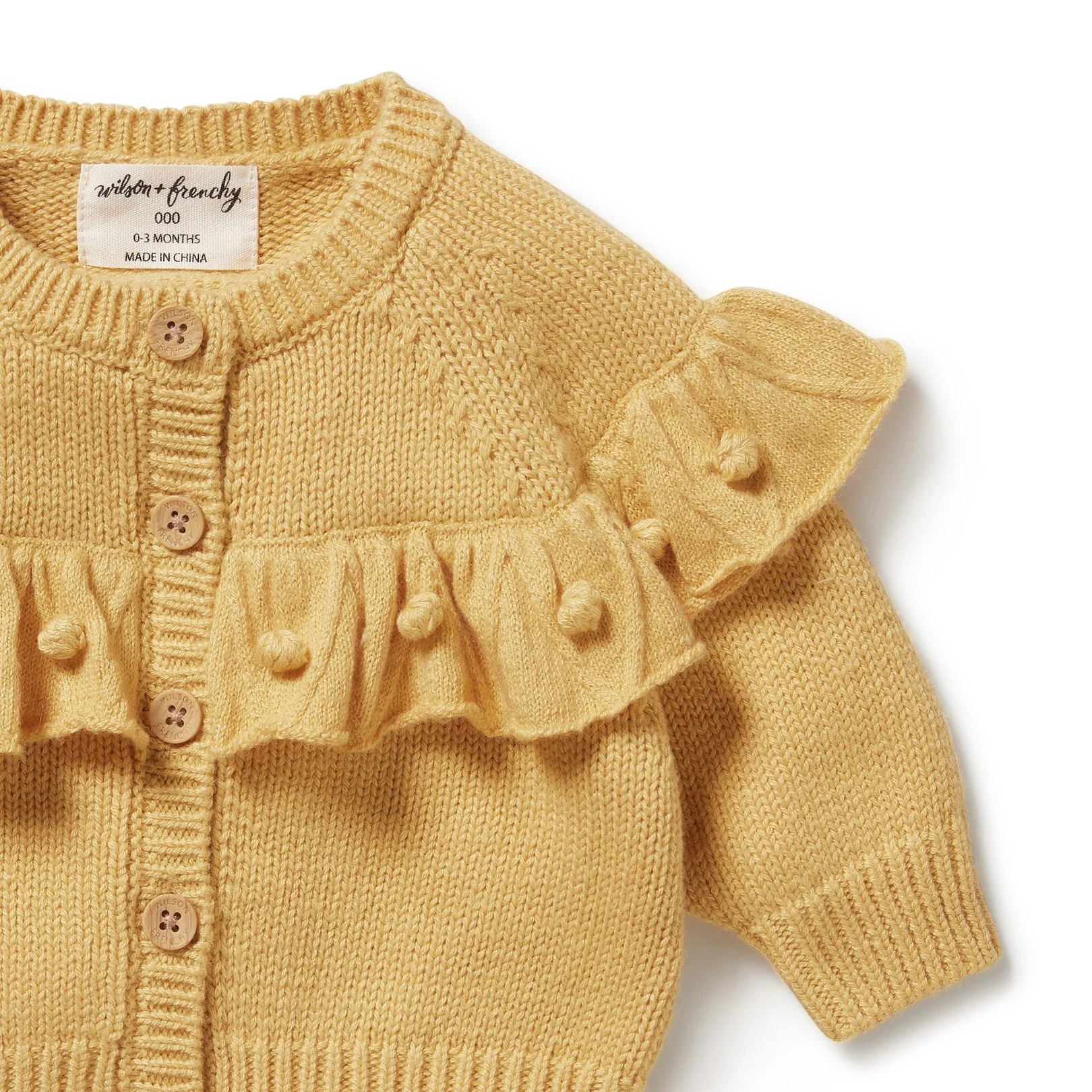 Knitted Ruffle Cardigan - Dijon - Image 4